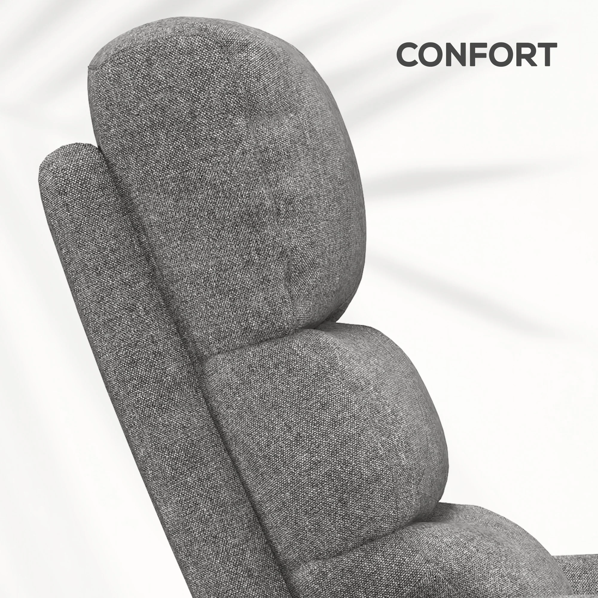 Fauteuil releveur électrique Fauteuil de Relaxation inclinable avec Repose-Pied, télécommande, Pochette, Tissu de Lin, Gris - Image 8