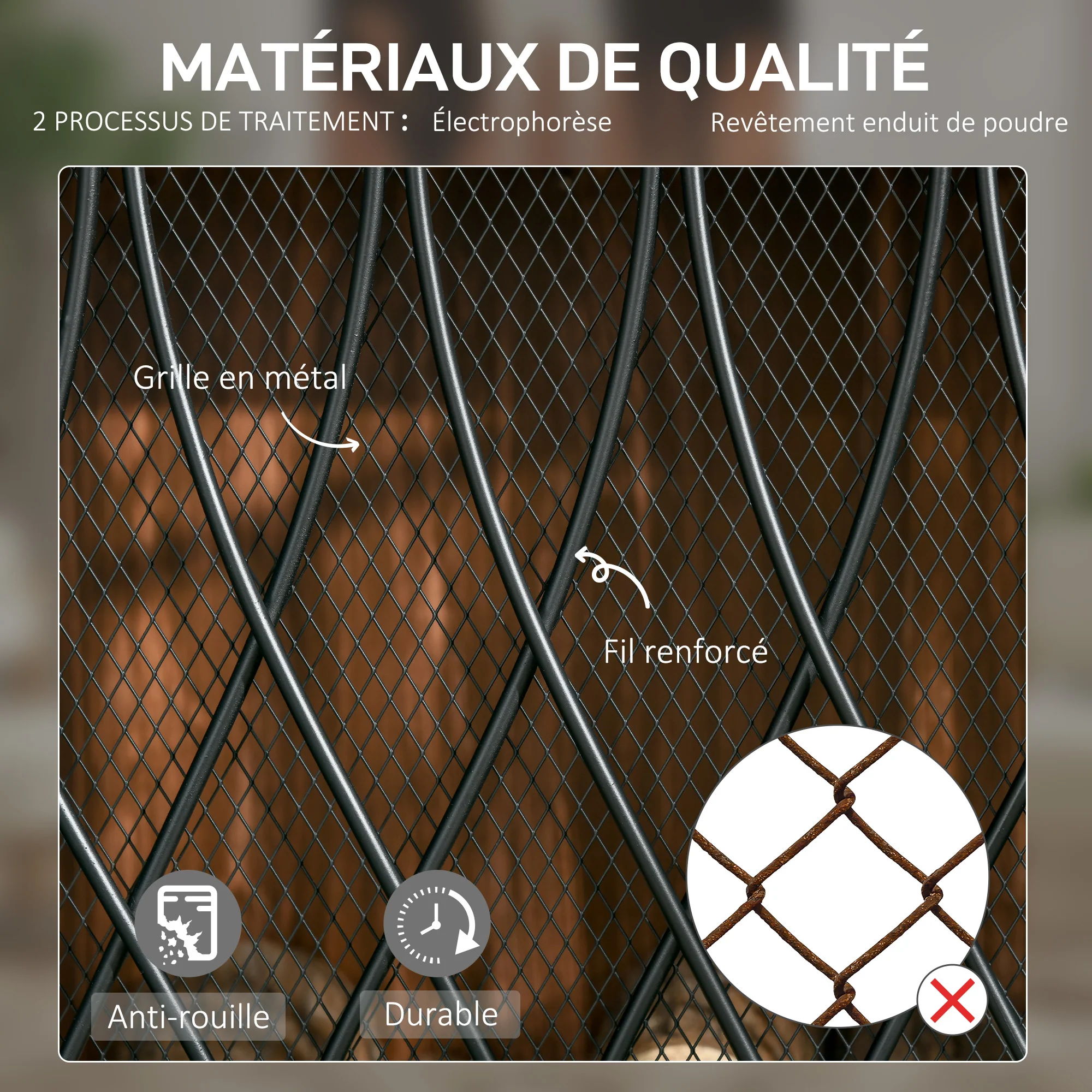 Grille de Protection pour cheminée - Pare-feu Large pour cheminée ou poêle - Pare-étincelles - barrière de sécurité - 3 Volets Pliables - métal Noir - Image 7