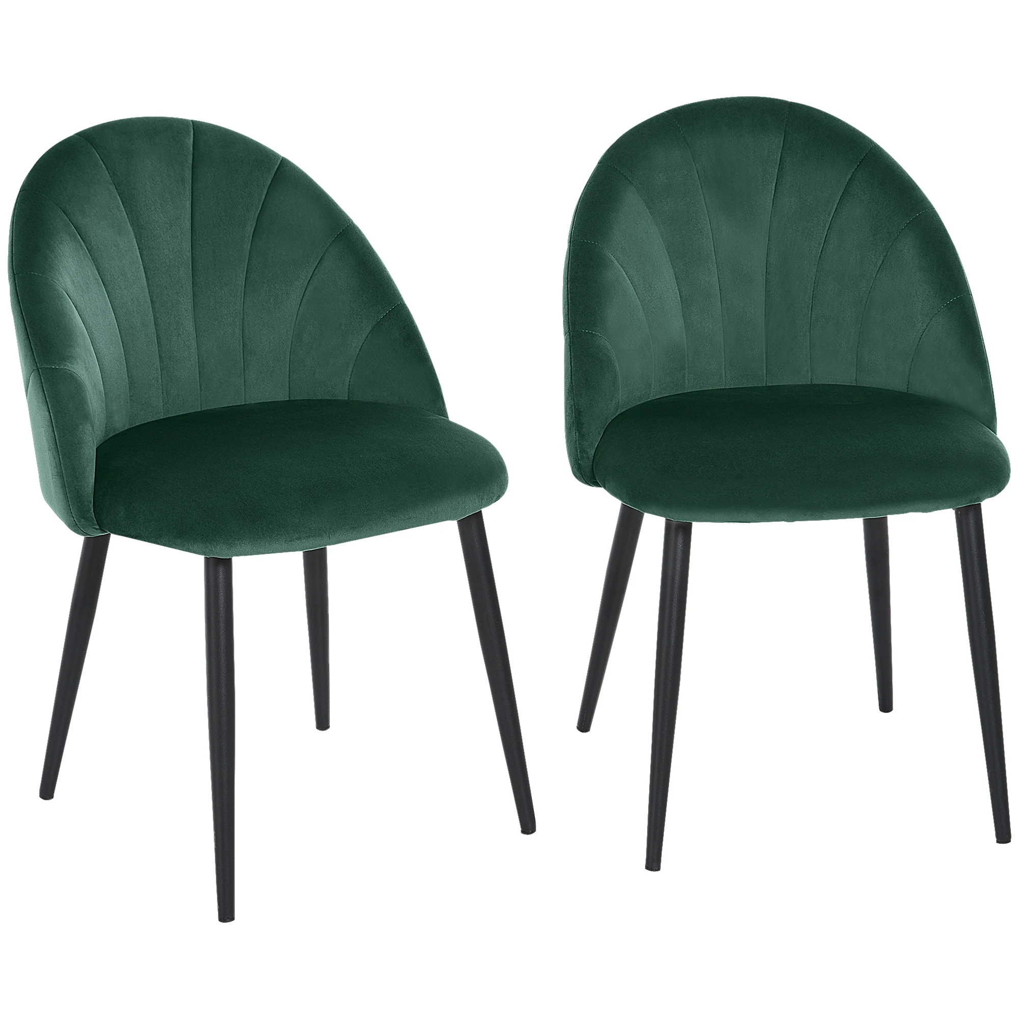 Lot de 2 chaises de Salle à Manger Chaise de Cuisine Velours Pieds métal vert dim. 52L x 54l x 79H cm - Image 11