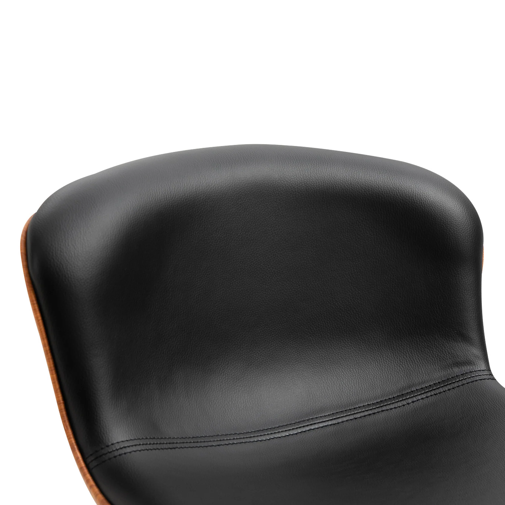 Lot de 2 Tabouret de Bar Design Contemporain Hauteur d'assise réglable 64-85 cm pivotant 360° revêtement synthétique Noir Imitation Bois - Image 9