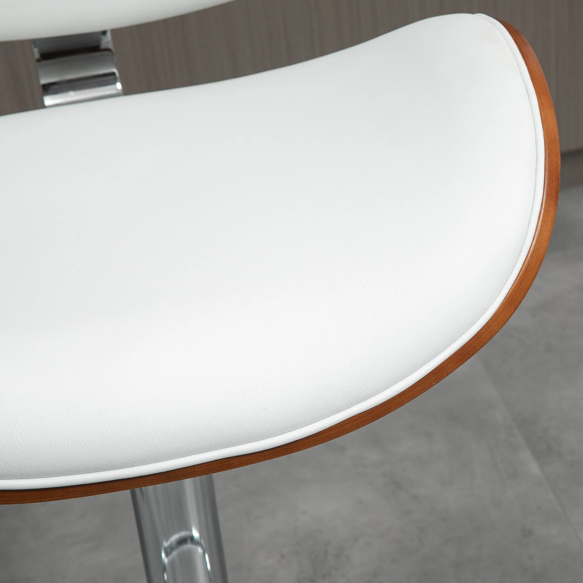 Lot de 2 tabourets de bar chaise de cuisine avec dossier revêtement synthétique hauteur réglable pivotant repose-pied blanc - Image 9