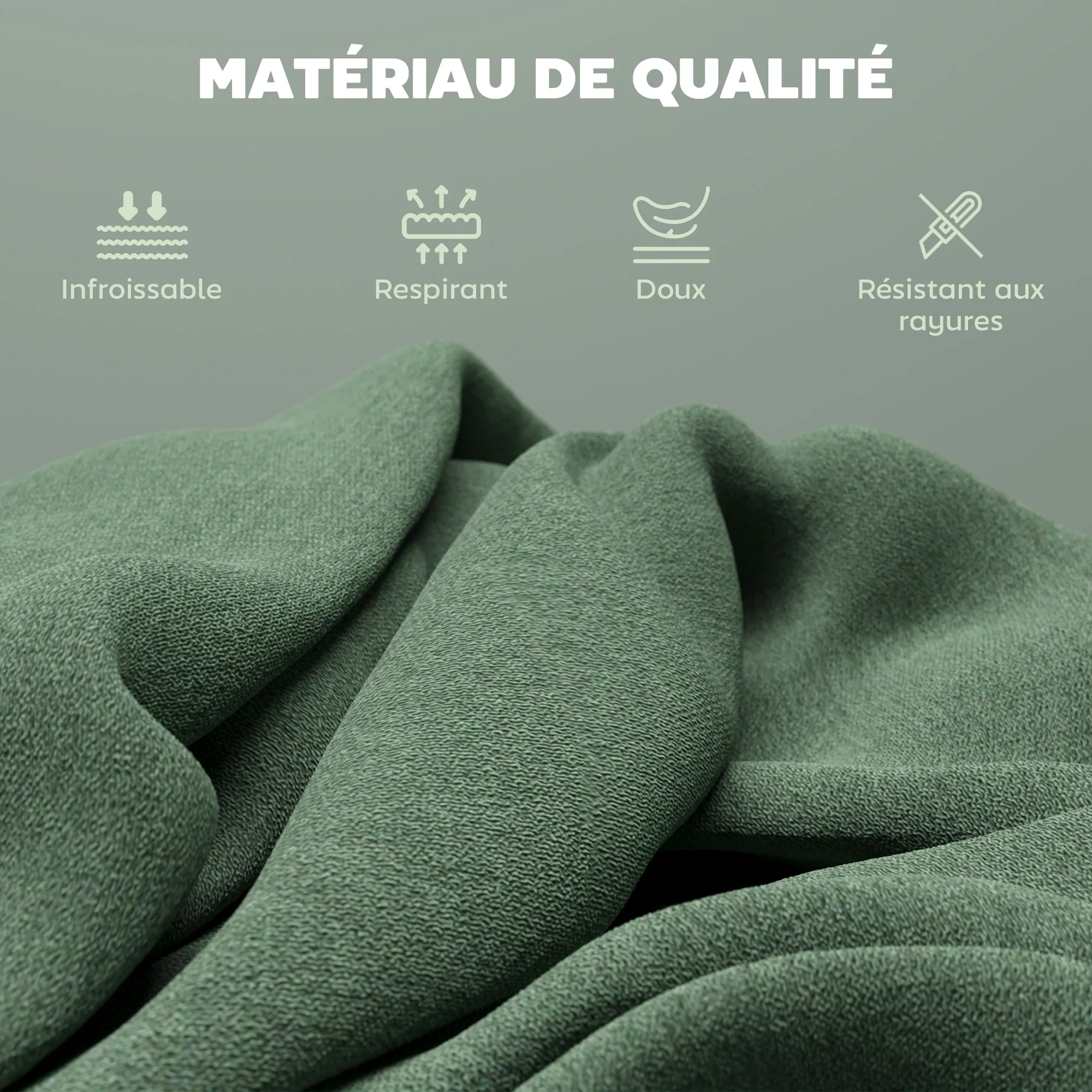 Lot de 2 tabourets de bar, chaises de bar pivotantes rembourrés à hauteur réglable, chaise haute cuisine avec dossier et repose-pieds, cadre en acier, vert - Image 7