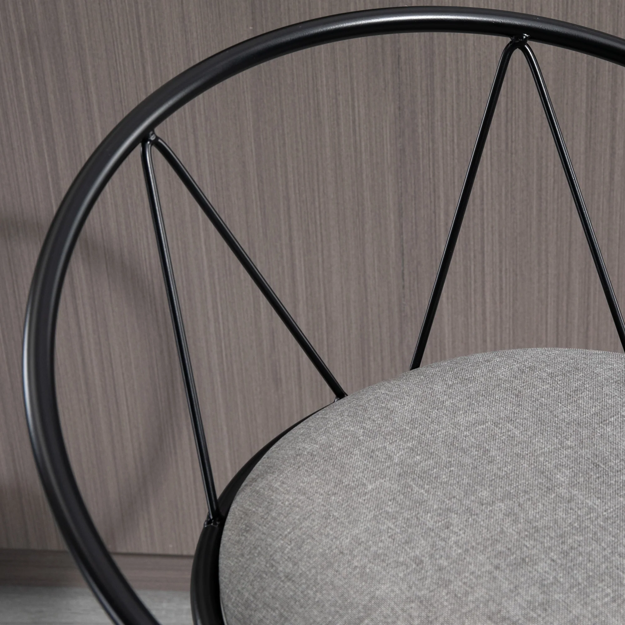 Lot de 2 tabourets de Bar Design néo-rétro réglable pivotant avec Repose-Pied métal Noir Lin Gris - Image 10