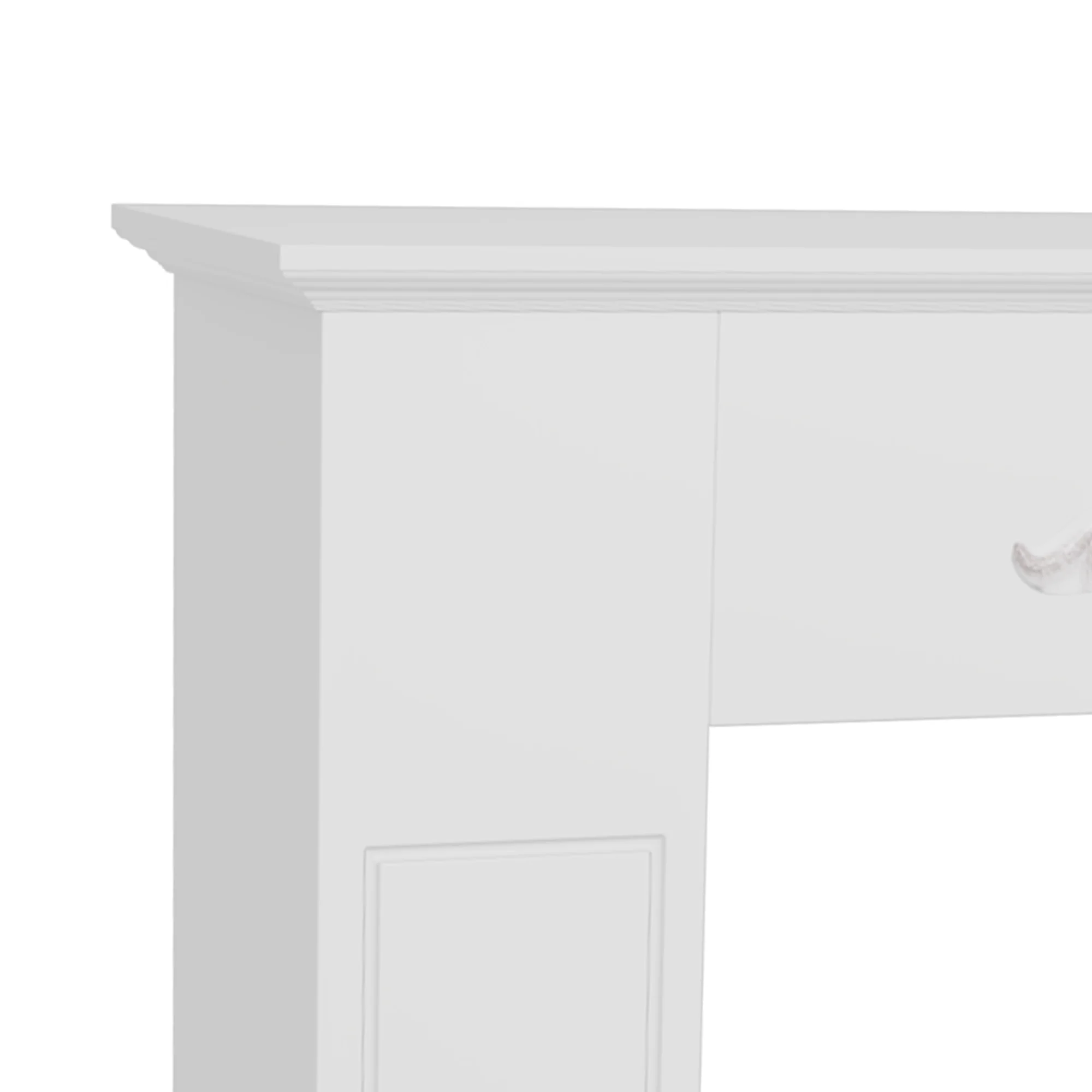 Manteau de cheminée encadrement cadre décoratif pour cheminée électrique 101 x 19 x 100 cm bois massif blanc - Image 8