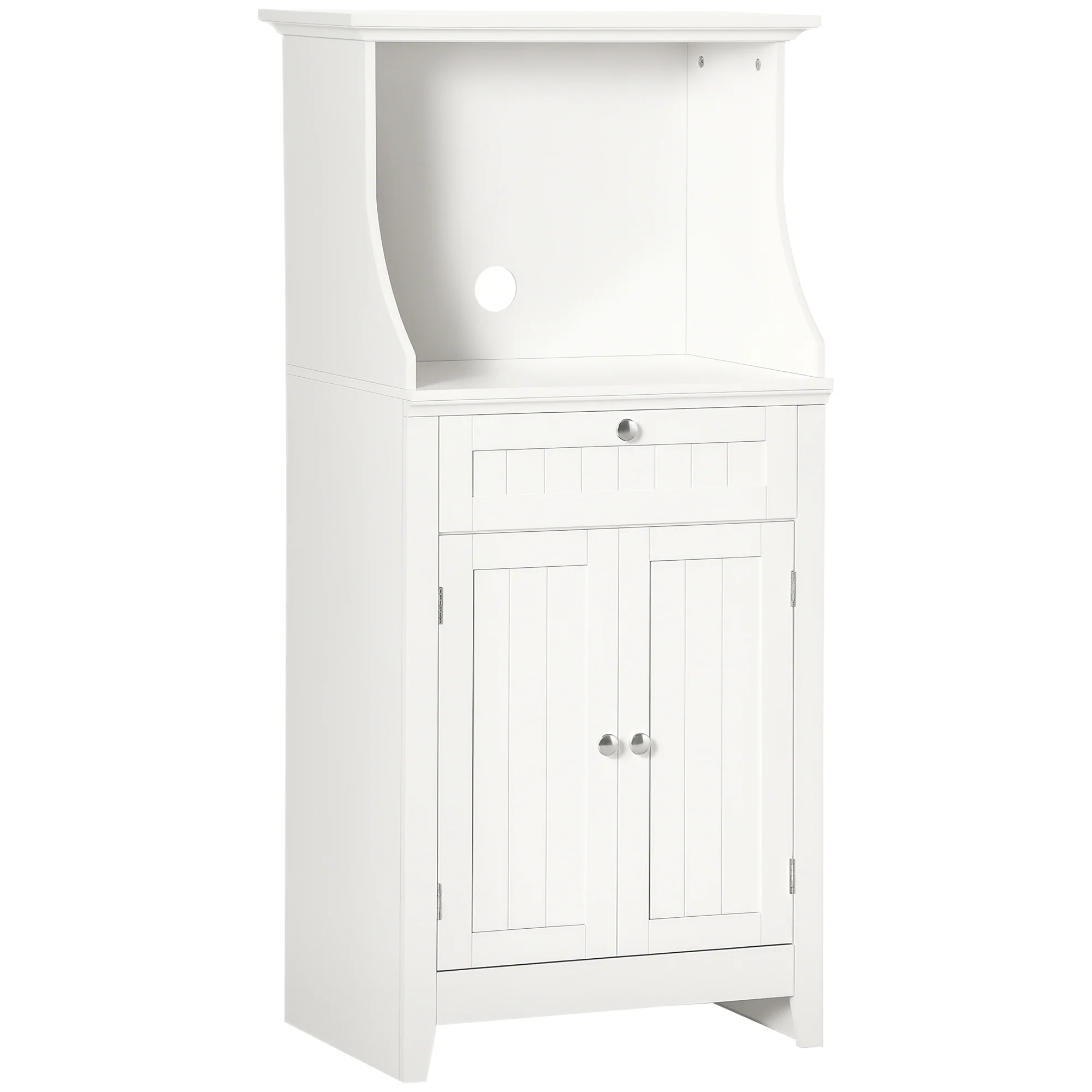 Meuble armoire micro-ondes pour cuisine avec 1 tiroir, 2 Portes 60 x 40 x 122,5 cm - MDF - Blanc - Image 11