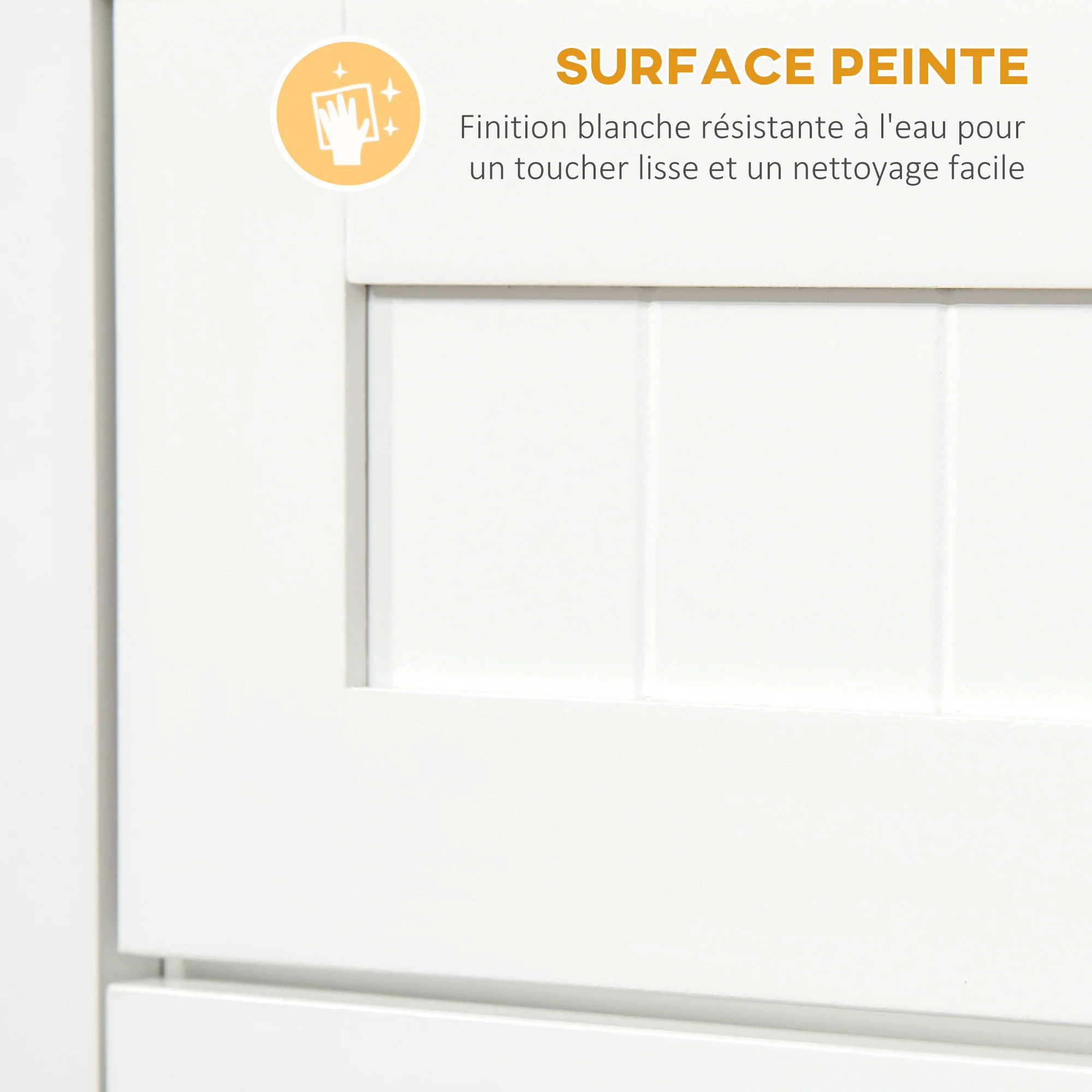 Meuble armoire micro-ondes pour cuisine avec 1 tiroir, 2 Portes 60 x 40 x 122,5 cm - MDF - Blanc - Image 7