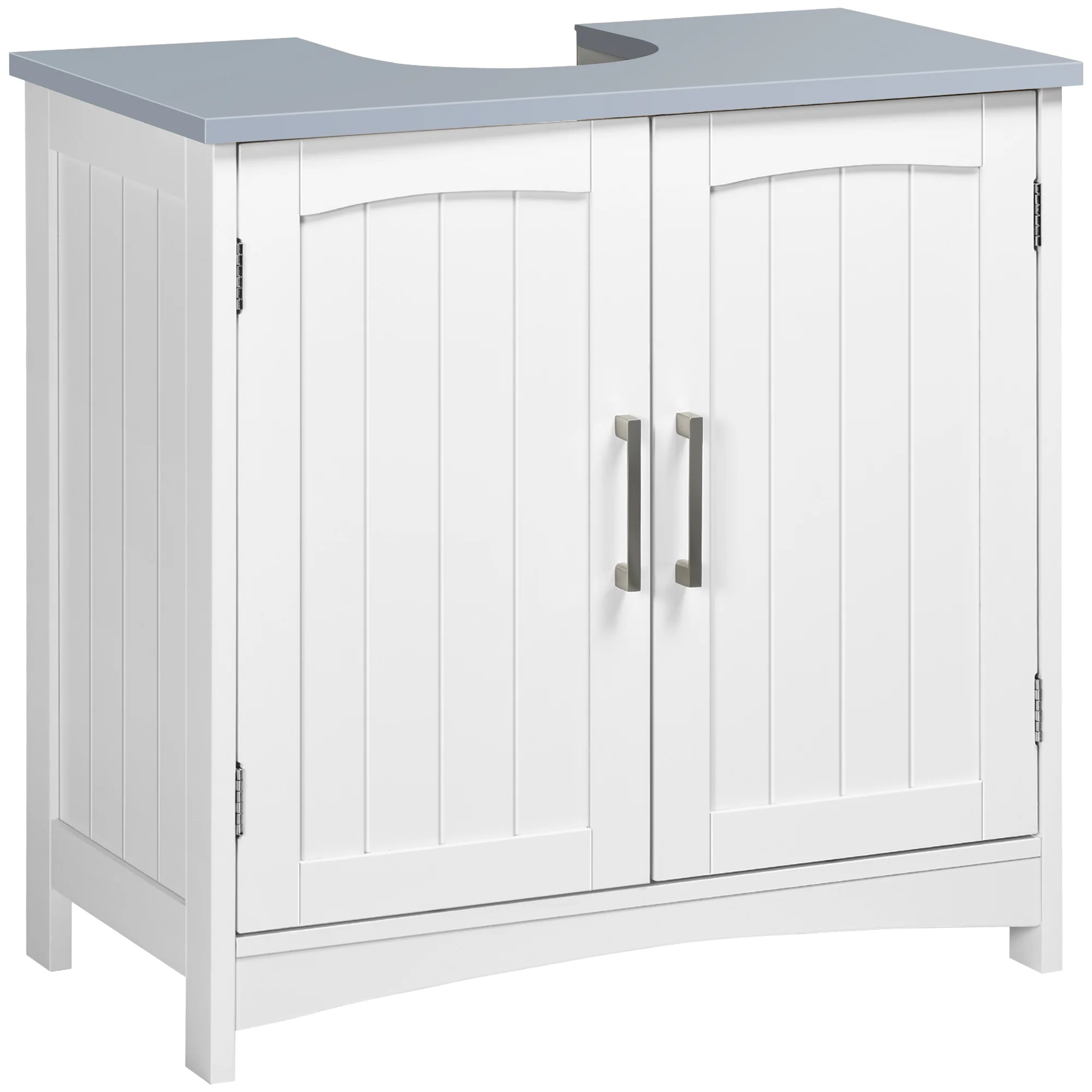 Meuble salle de bain sous lavabo, meuble sous lavabo avec double portes, étagère réglable, 60 x 33 x 60 cm, blanc - Image 11