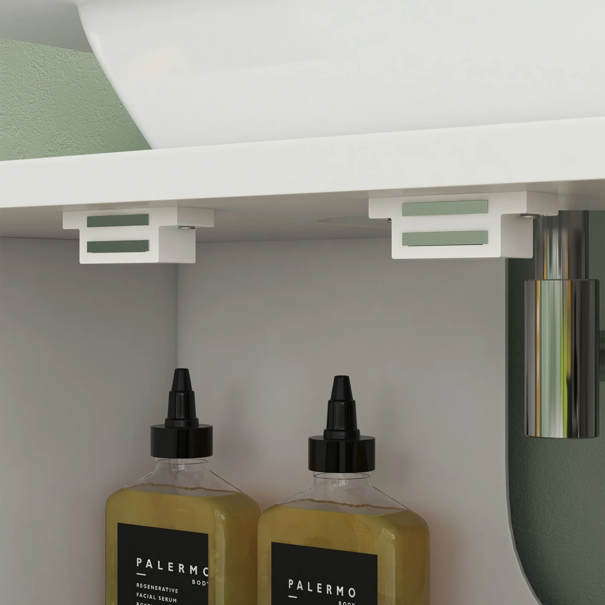 Meuble sous vasque meuble de salle de bain 2 portes avec étagère réglable armoire de rangement pour lavabo 60 x 30 x 60 cm en bambou naturel et blanc - Image 10
