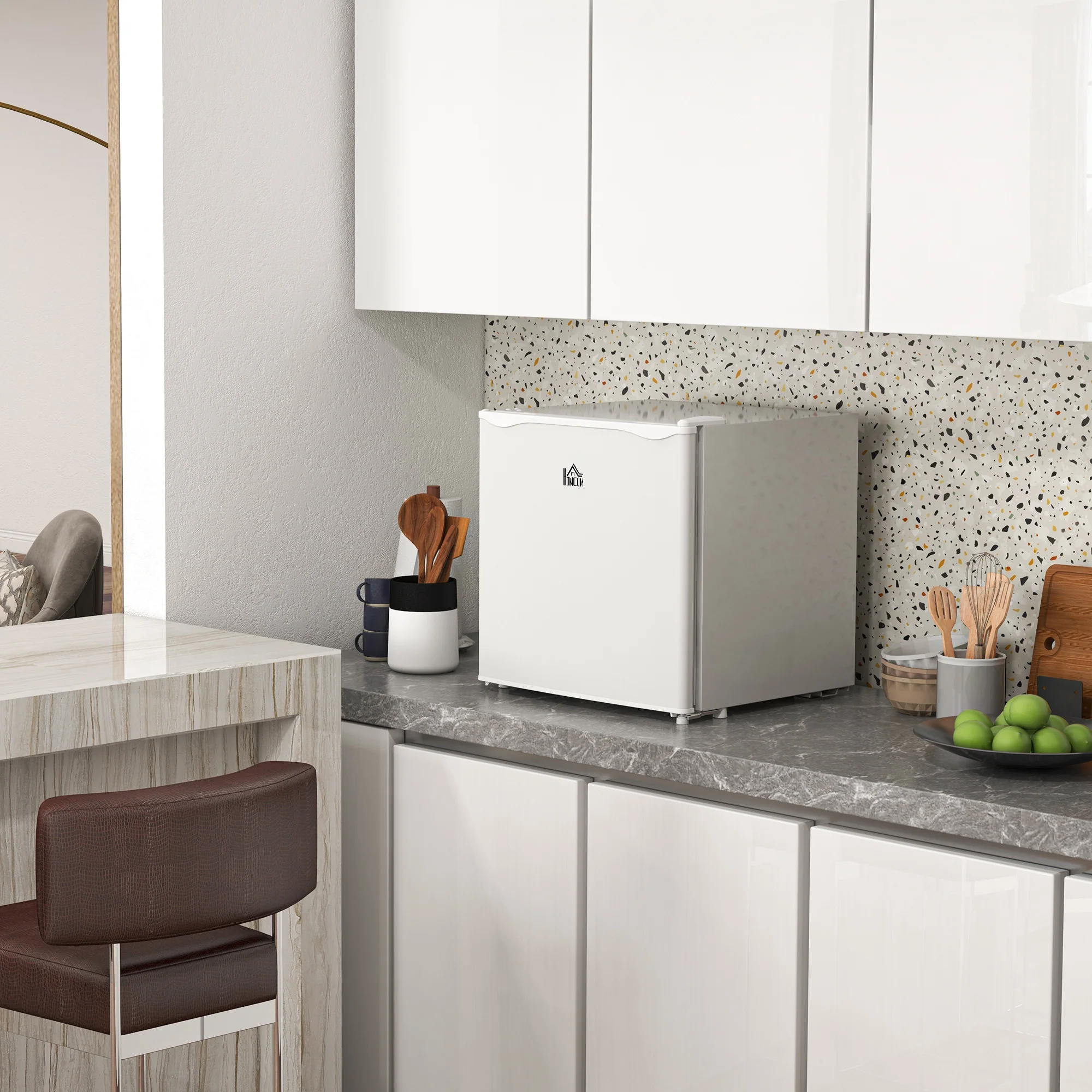 Mini congélateur Température Réglable de -14 à -24°C Compact 35L - étagère Amovible - Porte réversible Classe E - 47 x 44,2 x 48,8 cm - Blanc - Image 10