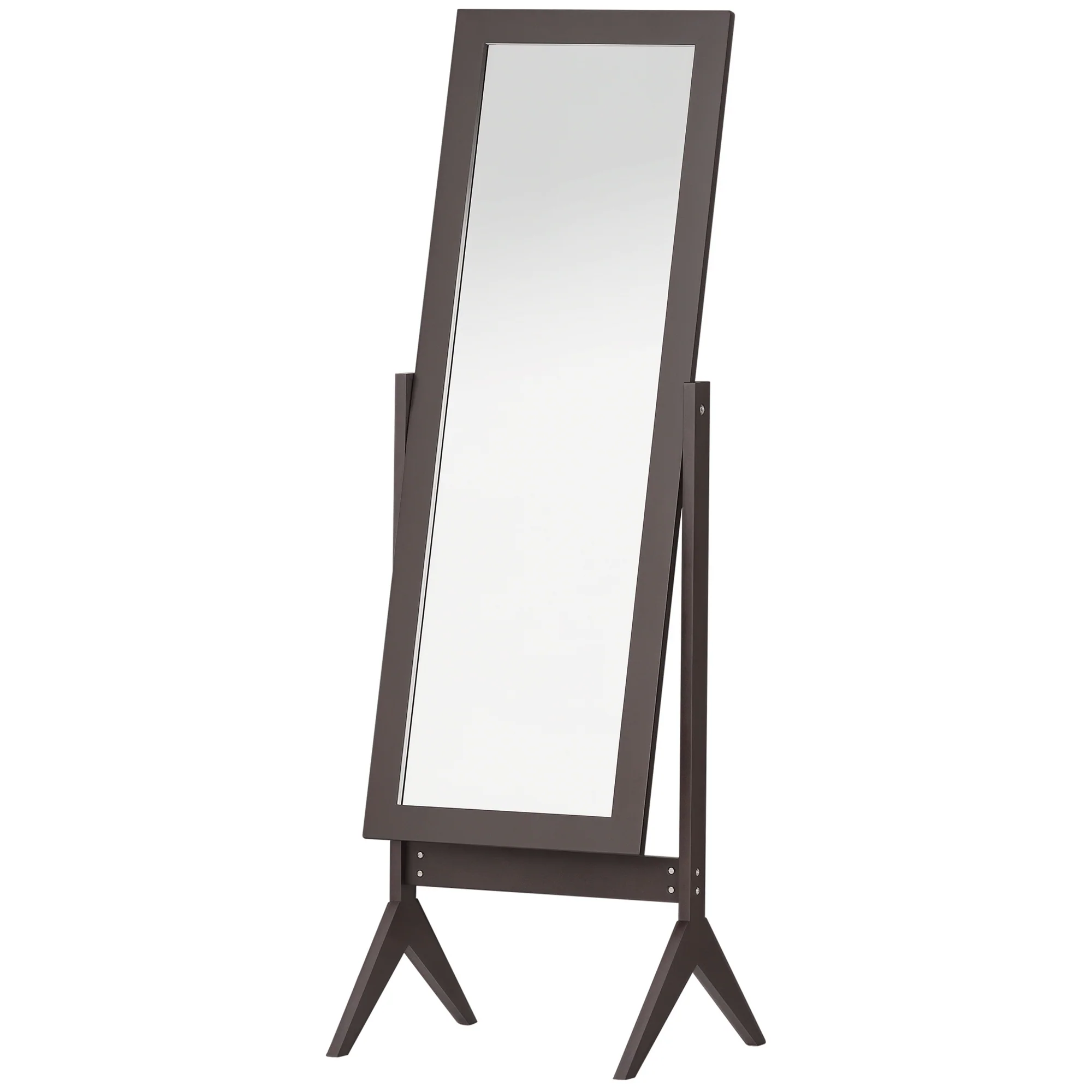 Miroir en Pied Grand Miroir de Sol Inclinaison réglable pour Dressing Chambre dim. 47L x 46l x 148H cm en Bois Brun Foncé - Image 11