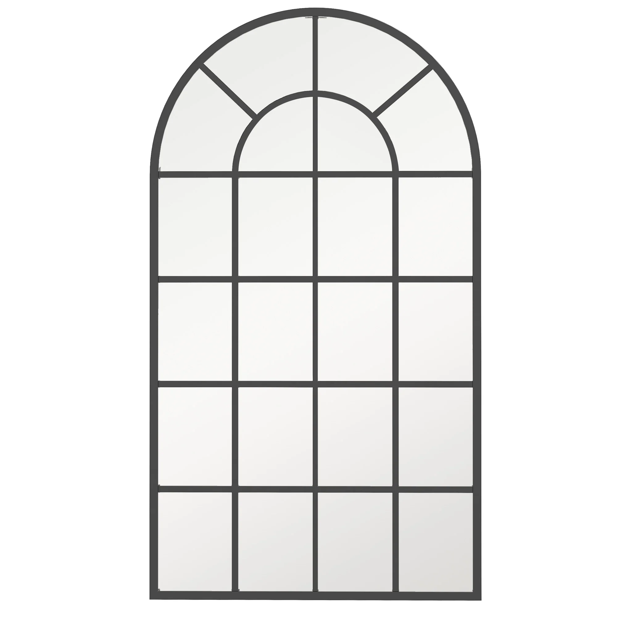 Miroir verrière arche style industriel fenêtre arcade métal noir - 110 x 65 cm - Image 11