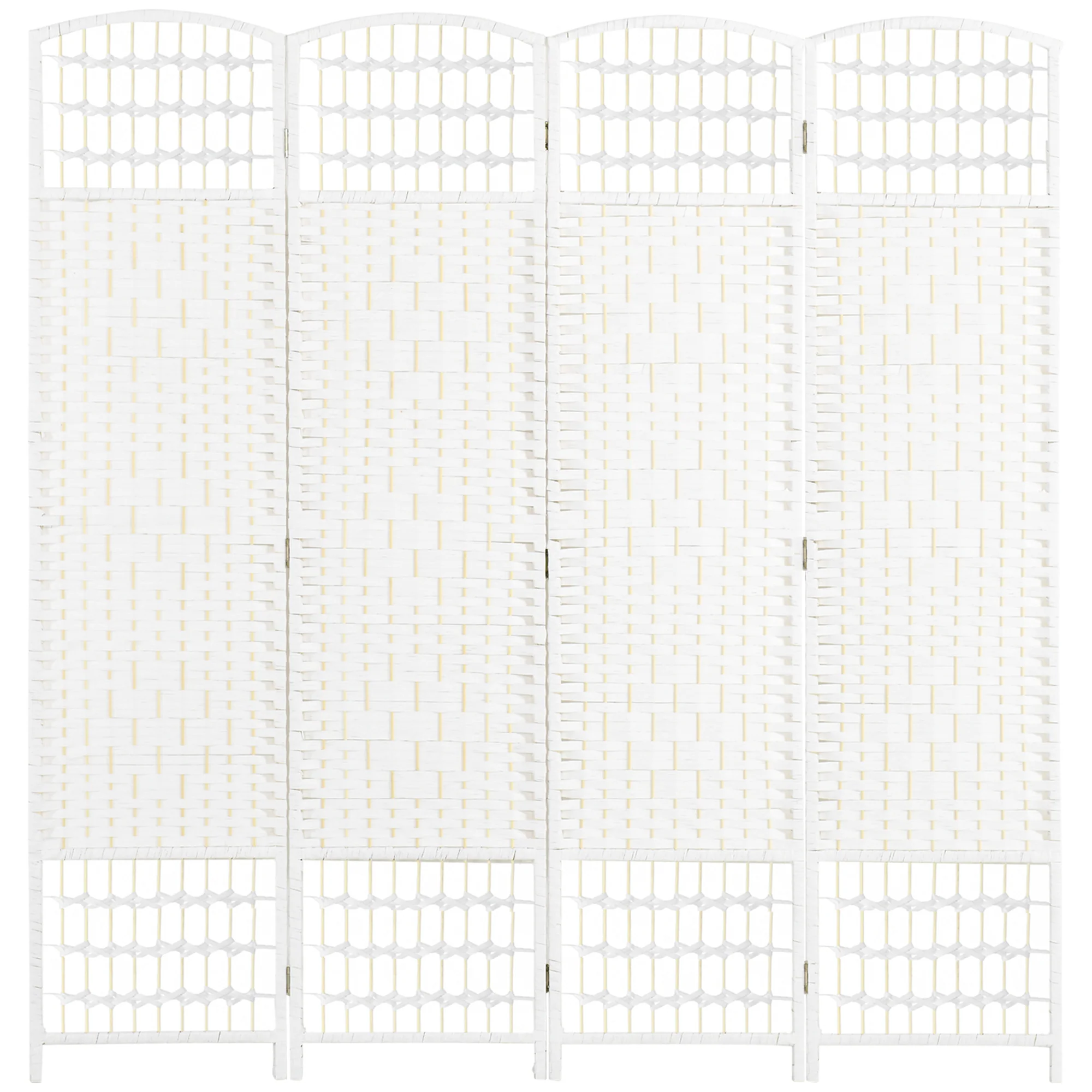 Paravent en bois 160 x 170 cm séparateur de pièce pliable 4 panneaux cloison de séparation chambre à coucher maison intérieur blanc - Image 11