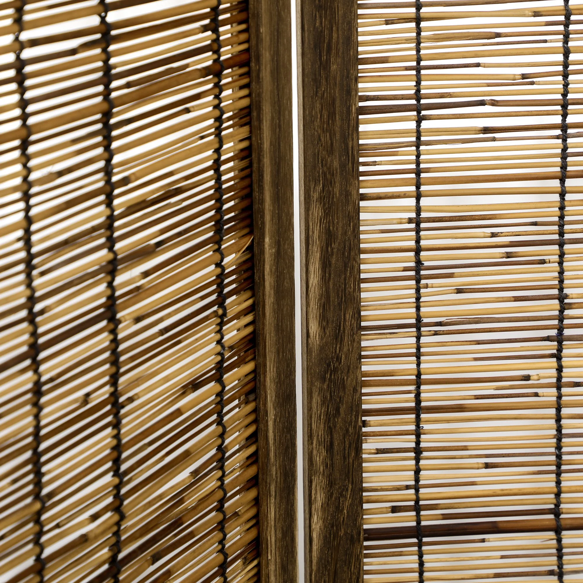 Paravent en bois 4 panneaux 160 x 170 cm séparateur de pièce closion de séparation pliable - naturel - Image 9