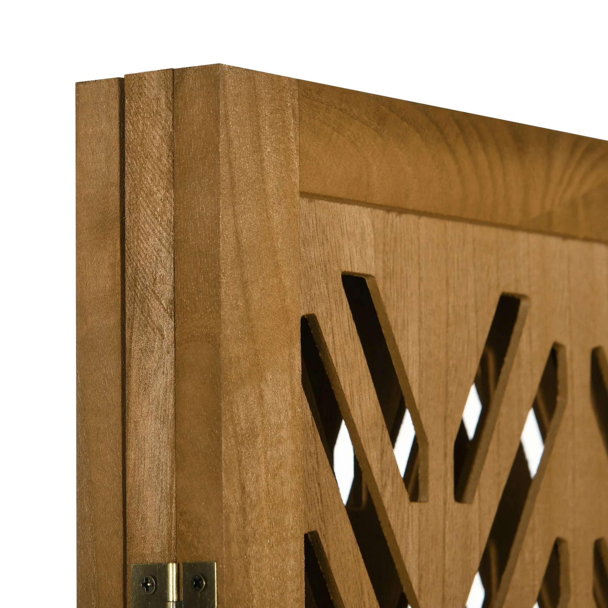 Paravent en bois ajouré séparateur de pièce closion intérieur pliable 3 panneaux en bois 120 x 170 cm naturel - Image 10