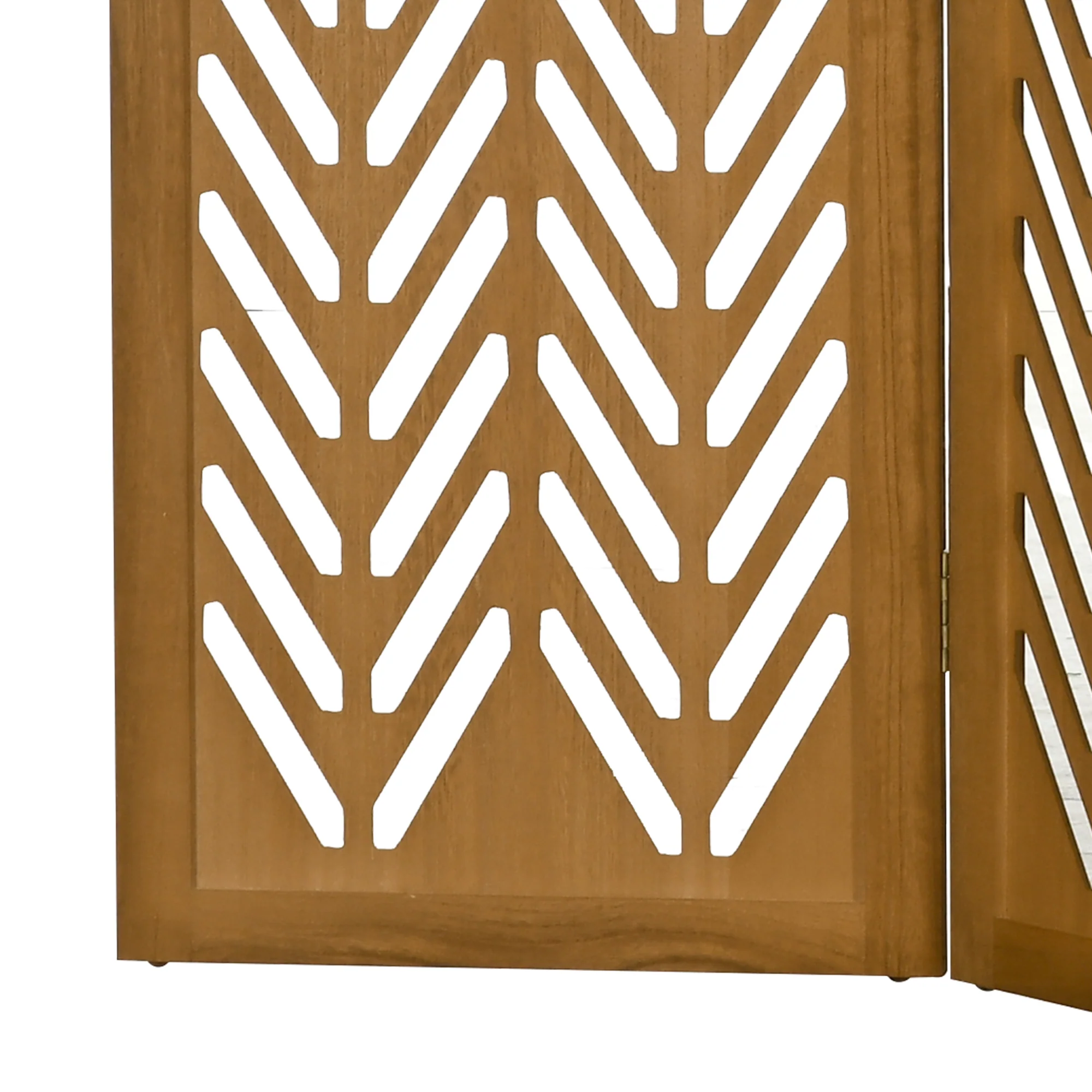 Paravent en bois ajouré séparateur de pièce closion intérieur pliable 4 panneaux en bois 160 x 170 cm naturel - Image 9