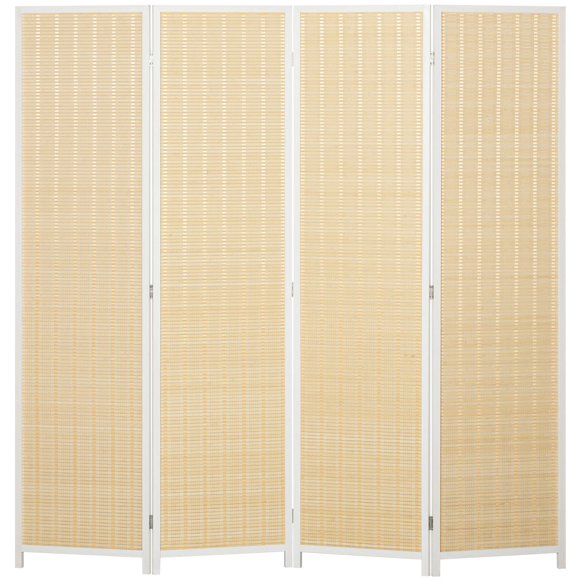 Paravent interieur en bois 4 panneaux 180 x 180 cm séparateur de pièce pliable cloison de séparation pour salon chambre à coucher maison, bois naturel - Image 11