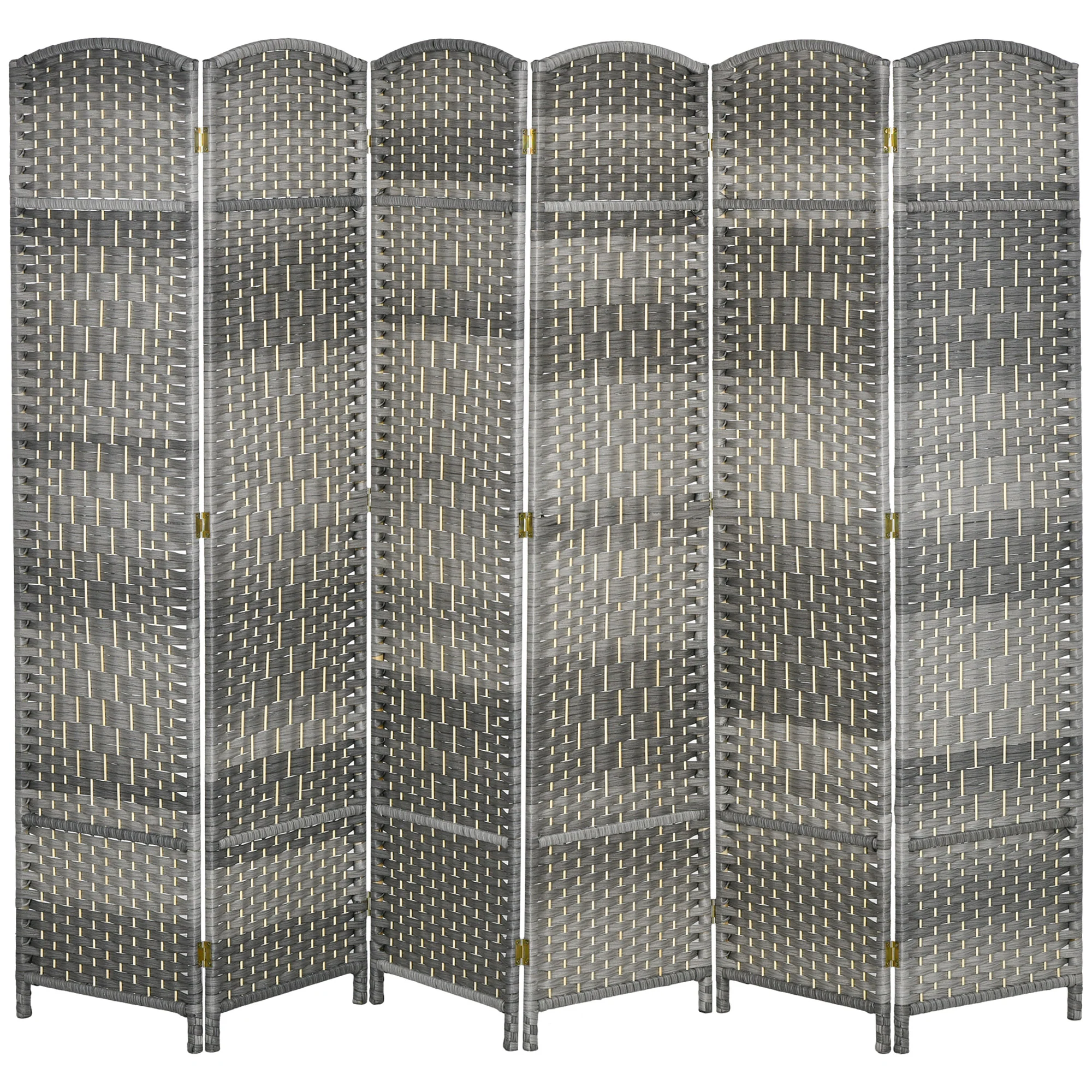 Paravent intérieur en bois, 6 panneaux, 270 x 180 cm, séparateur de pièce pliable, pour salon, chambre à coucher, maison, gris mélangé