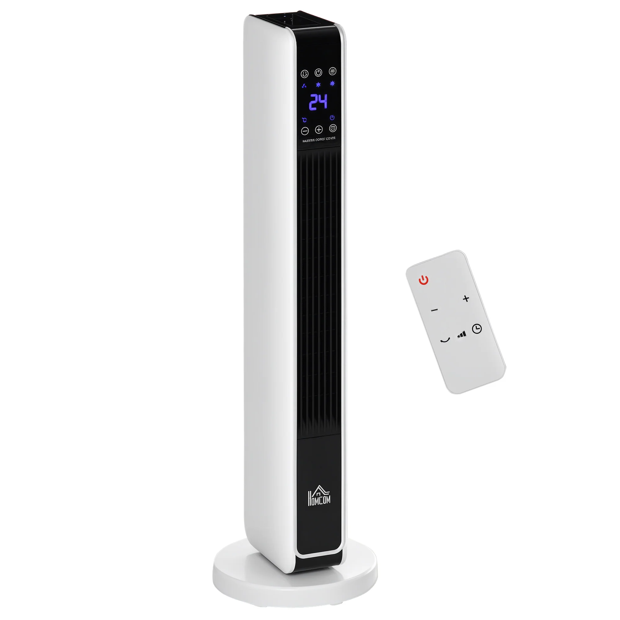 Radiateur électrique Chauffage soufflant oscillant 1100/2200 W, céramique PTC, télécommande incluse, chauffage d'appoint, minuterie 8h, 21 x 21 x 73 cm - Image 11