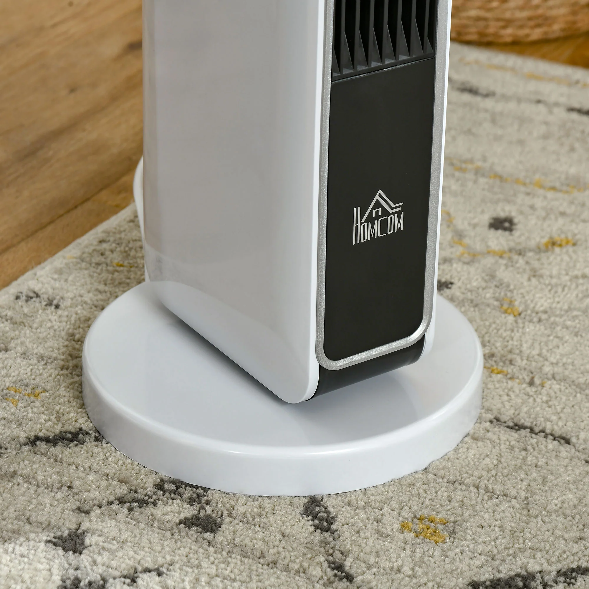 Radiateur électrique Chauffage soufflant oscillant 1100/2200 W, céramique PTC, télécommande incluse, chauffage d'appoint, minuterie 8h, 21 x 21 x 73 cm - Image 9