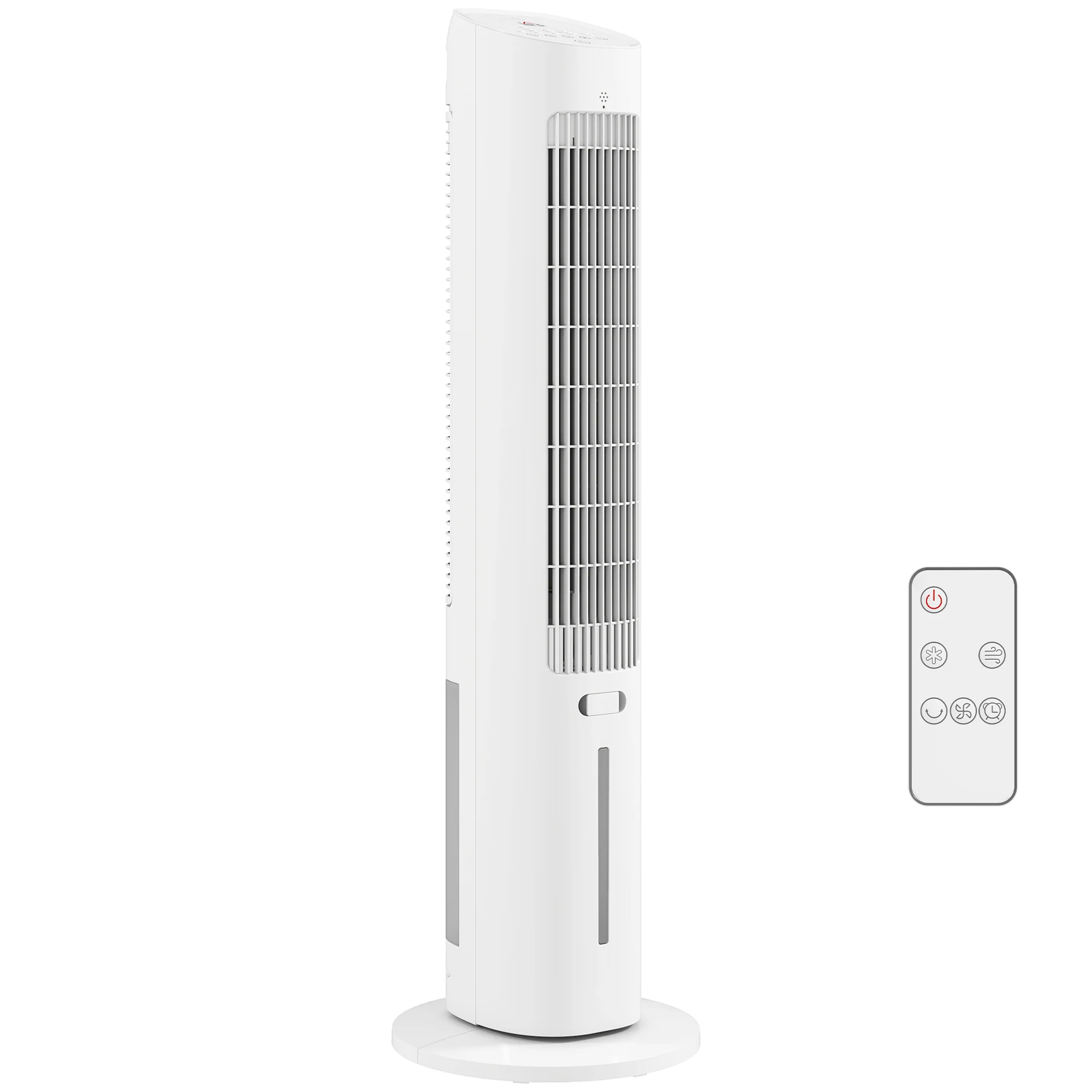 Refroidisseur d'air colonne 3 en 1 refroidisseur humidificateur et ventilateur, oscillation 48°, 3 vitesses 3 modes, réservoir d'eau 3L, blocs de glace, télécommande, pour chambre bureau, blanc - Image 2
