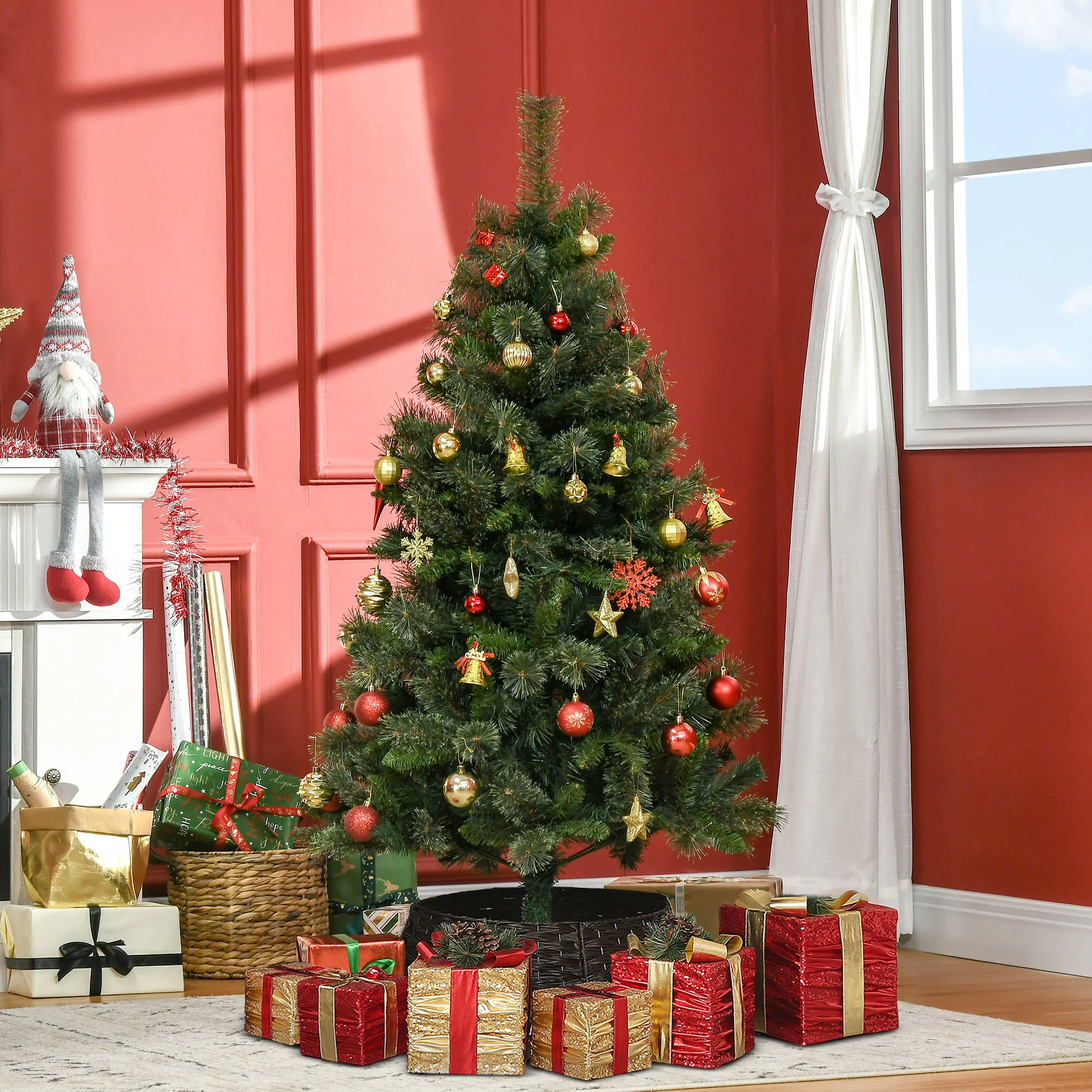 Sapin arbre de Noël artificiel 150 cm 665 branches + support pied vert - Image 3