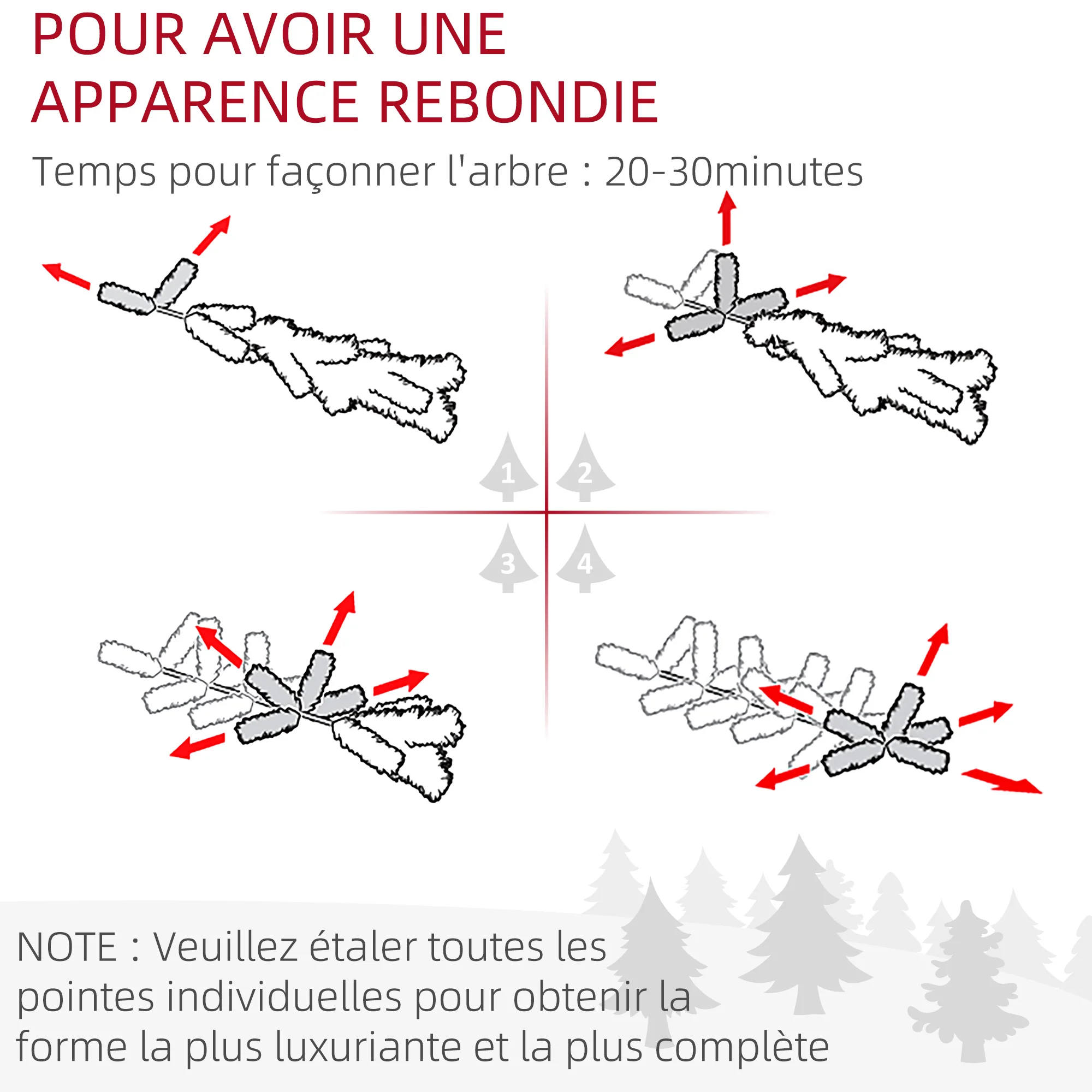 Sapin arbre de Noël artificiel 150 cm 665 branches + support pied vert - Image 6