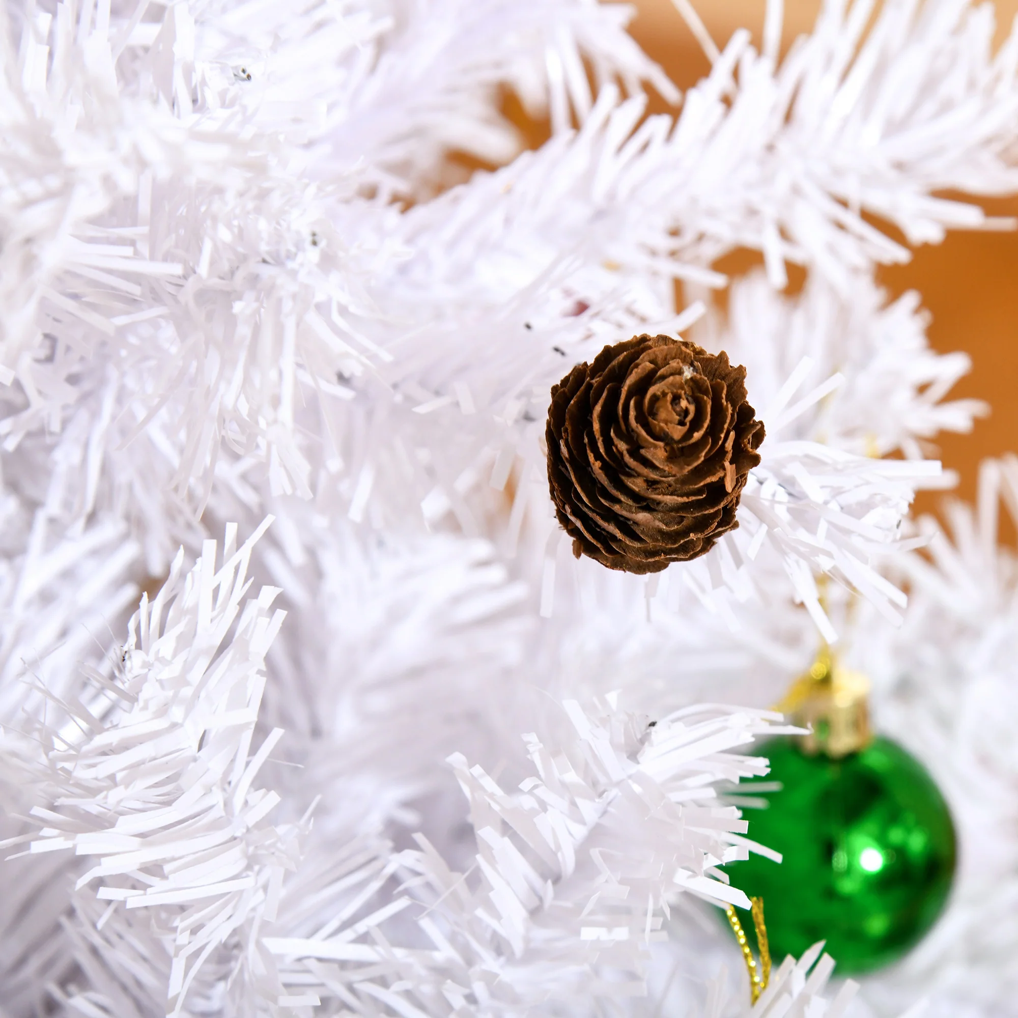 Sapin Arbre de No?l Artificiel Blanc 150 cm 680 Branches avec Nombreux Accessoires variés - Image 8