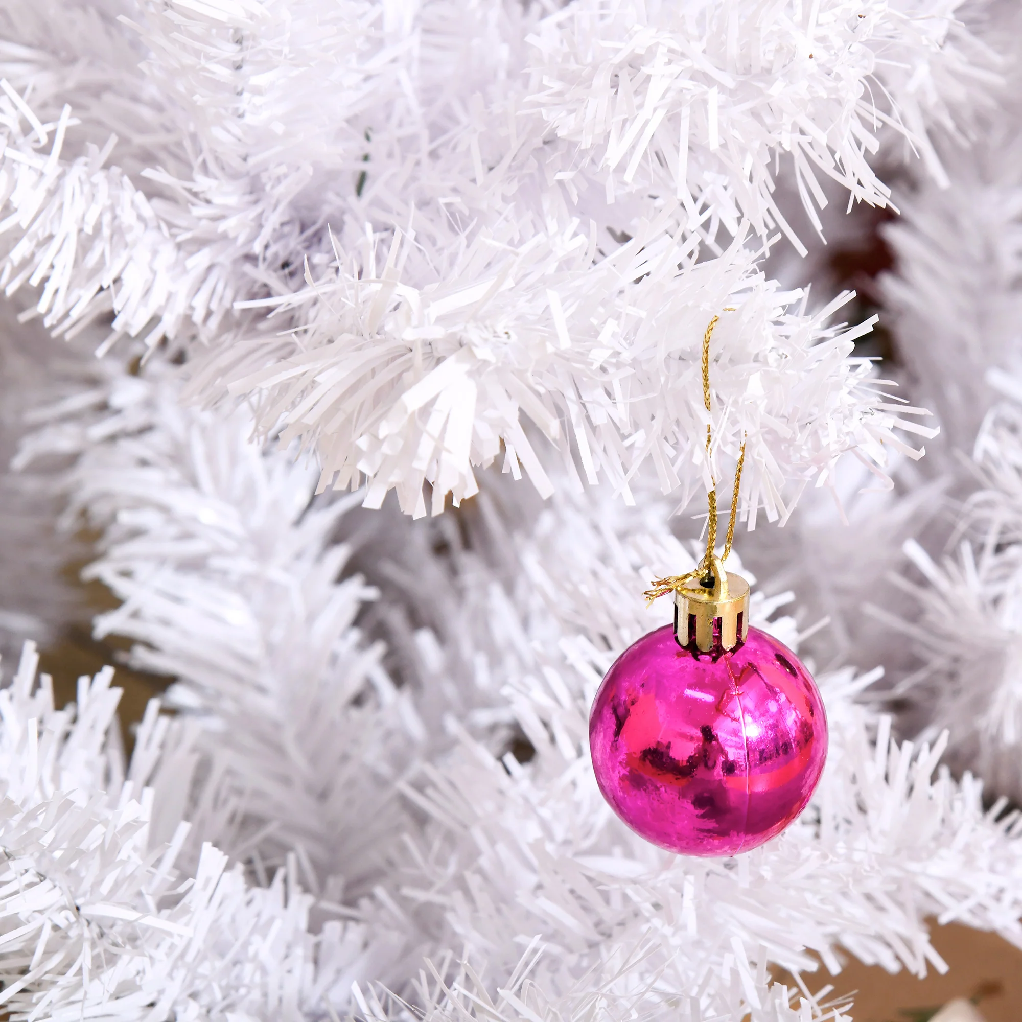 Sapin Arbre de No?l Artificiel Blanc 150 cm 680 Branches avec Nombreux Accessoires variés - Image 9