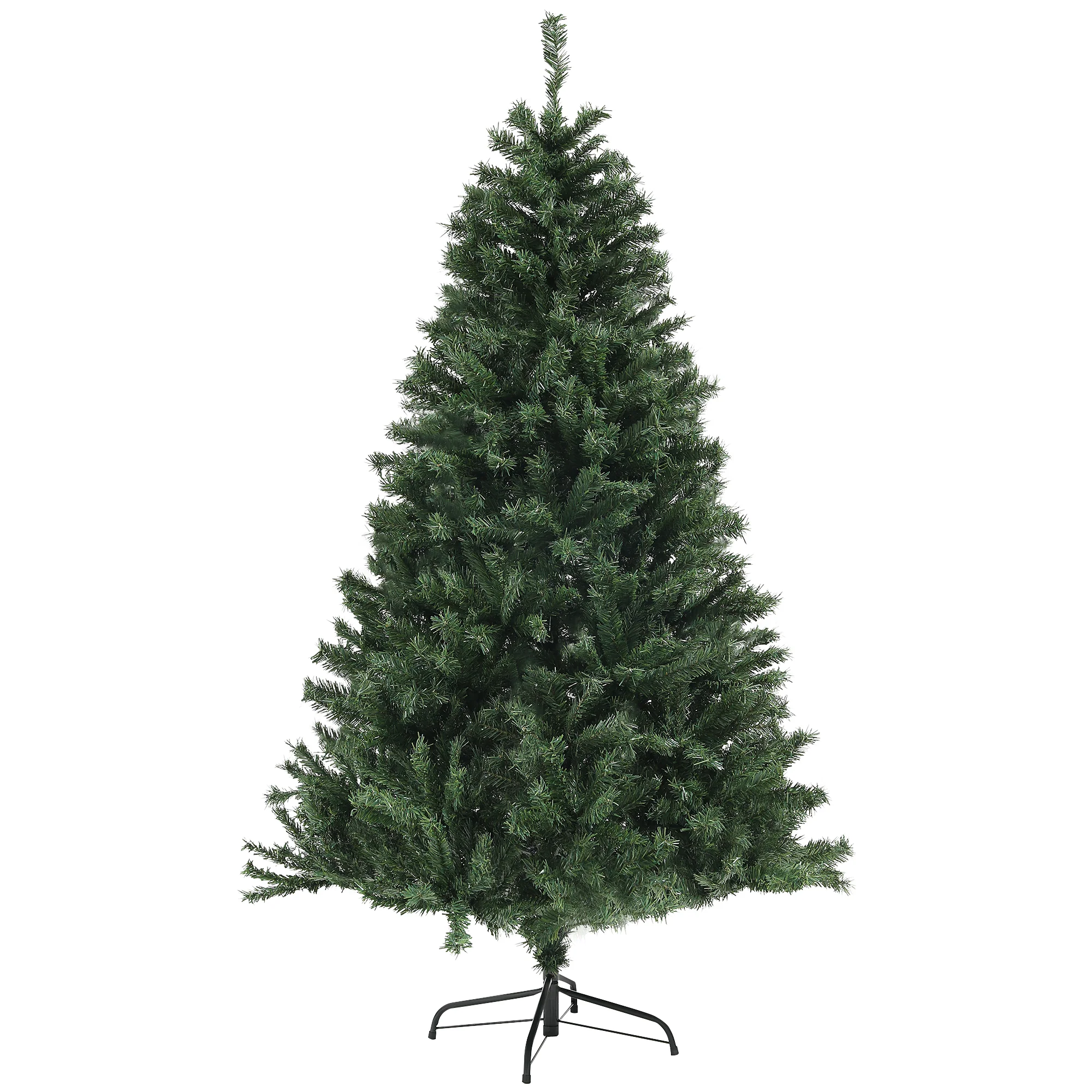 Sapin de Noël artificiel 180 cm arbre de Noël avec support en acier, 1 000 branches ignifuges décoration de Noël effet réaliste, vert - Image 11