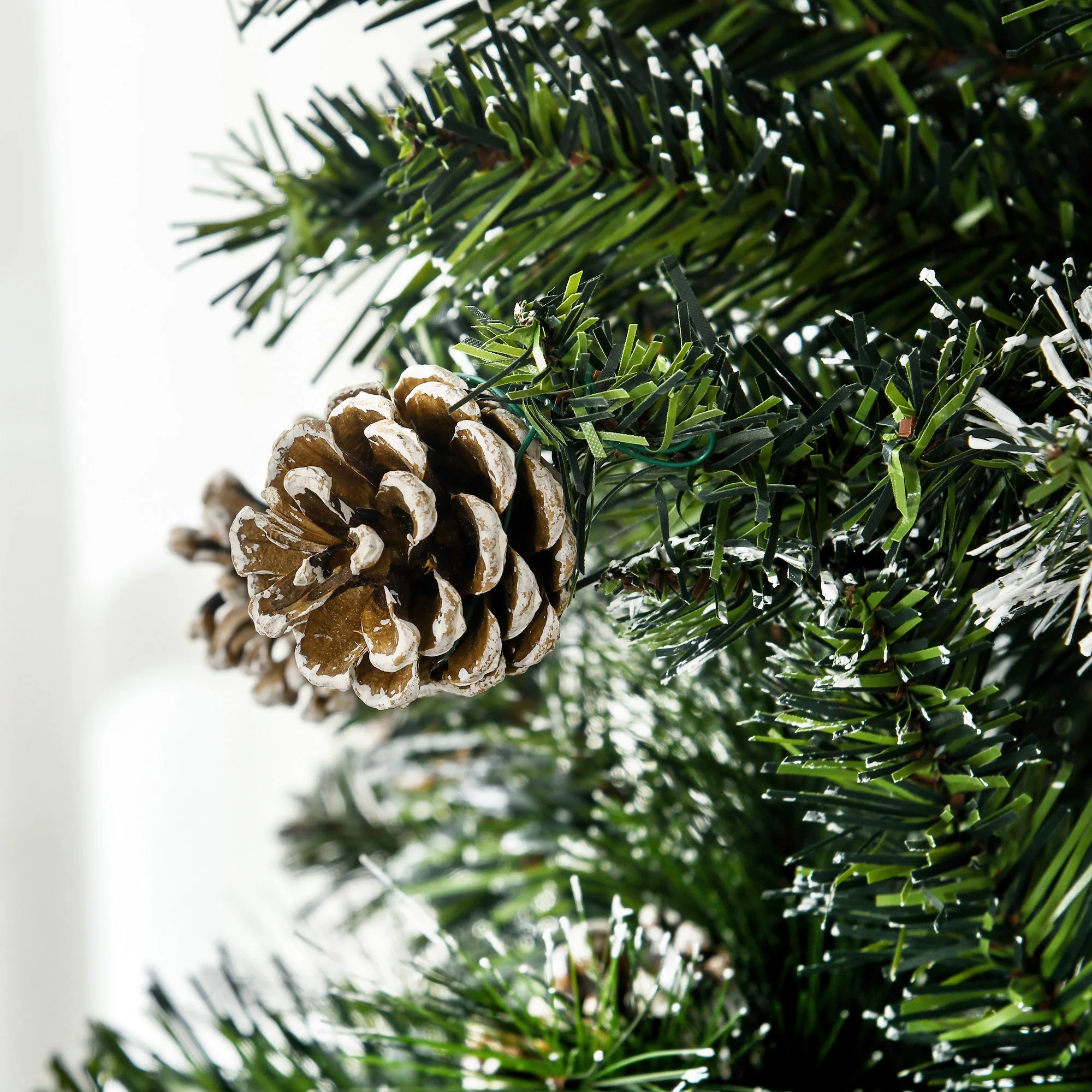 Sapin de No?l artificiel 180 cm avec 618 branches enneigées, support en acier, arbre de No?l artificiel avec socle pliable en acier, vert - Image 10