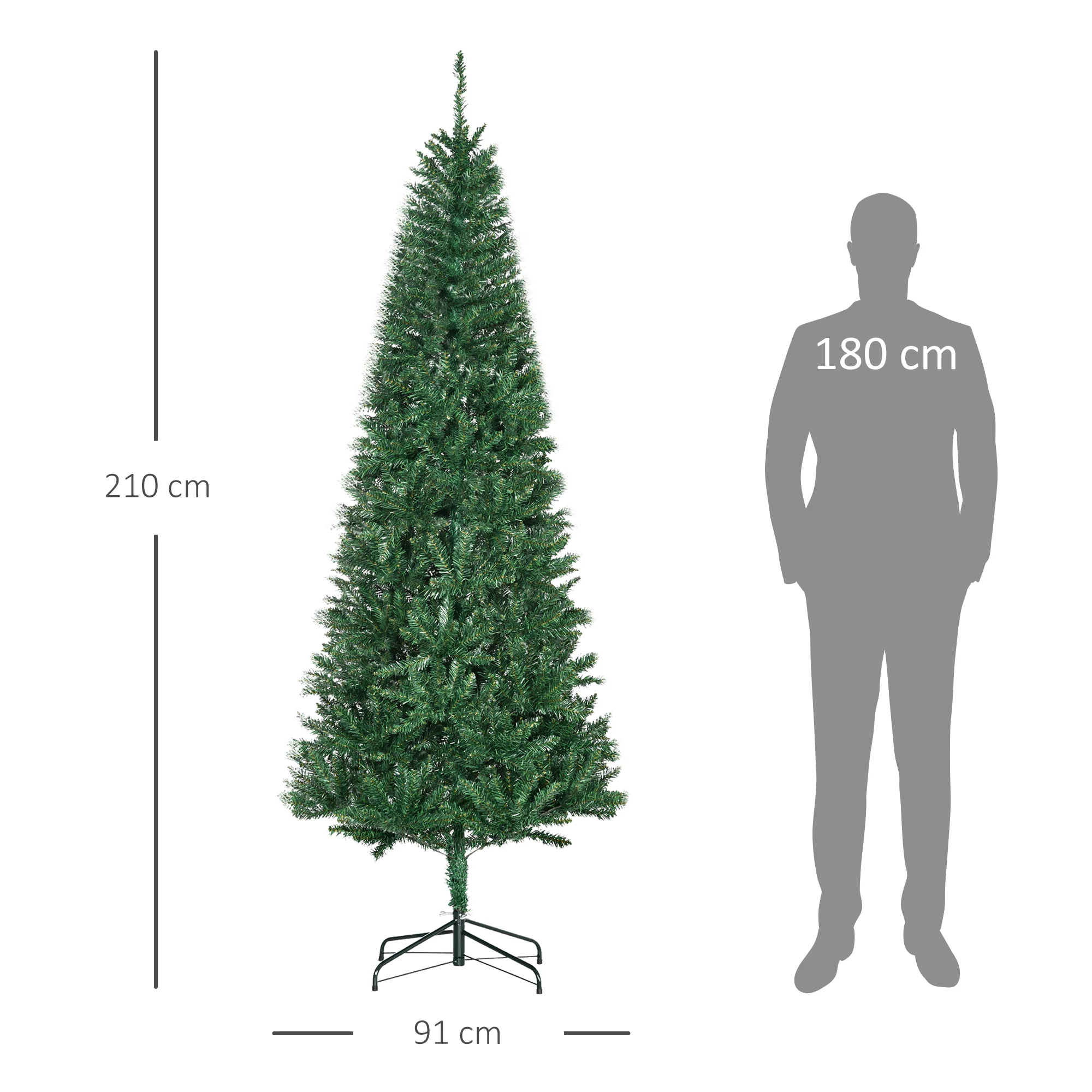 Sapin de No?l Artificiel 210H cm 865 Branches épines Imitation Nordmann Grand réalisme Vert - Image 4