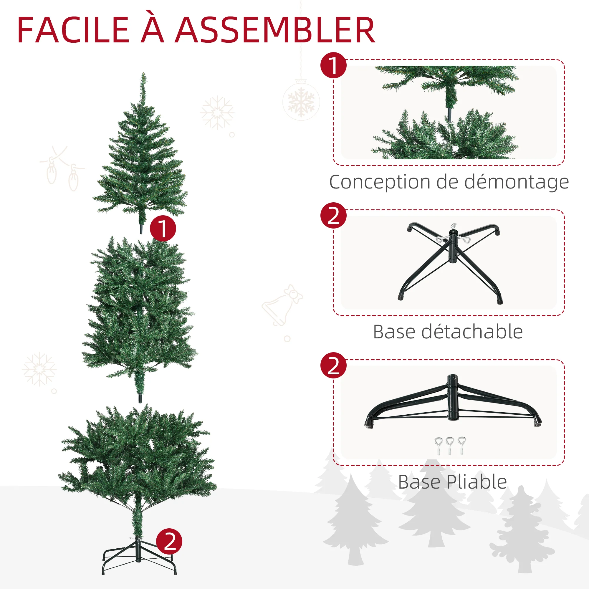 Sapin de No?l Artificiel 210H cm 865 Branches épines Imitation Nordmann Grand réalisme Vert - Image 8