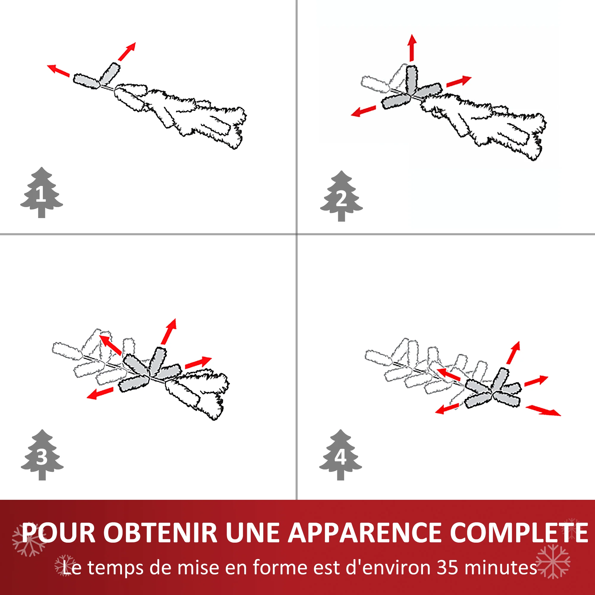 Sapin de No?l Artificiel Aspect enneigé 180H cm 50 Pommes de pin 718 Branches épines Imitation Nordmann Grand réalisme - Image 6