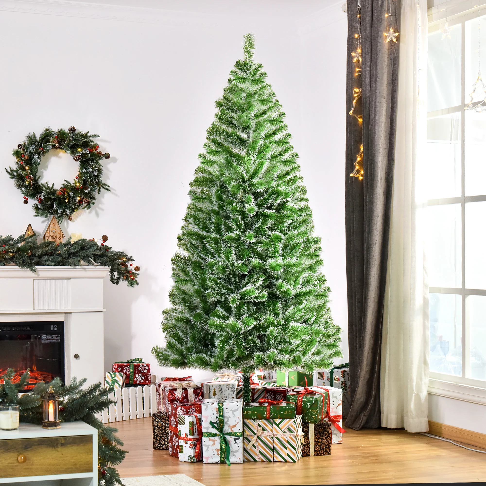 Sapin de No?l Artificiel Aspect enneigé 210 cm 968 Branches épines Imitation Nordmann Grand réalisme - Image 3
