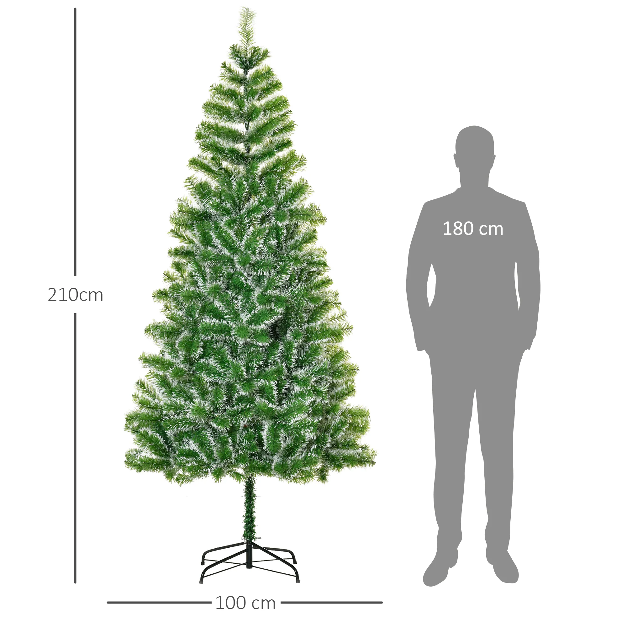 Sapin de No?l Artificiel Aspect enneigé 210 cm 968 Branches épines Imitation Nordmann Grand réalisme - Image 4