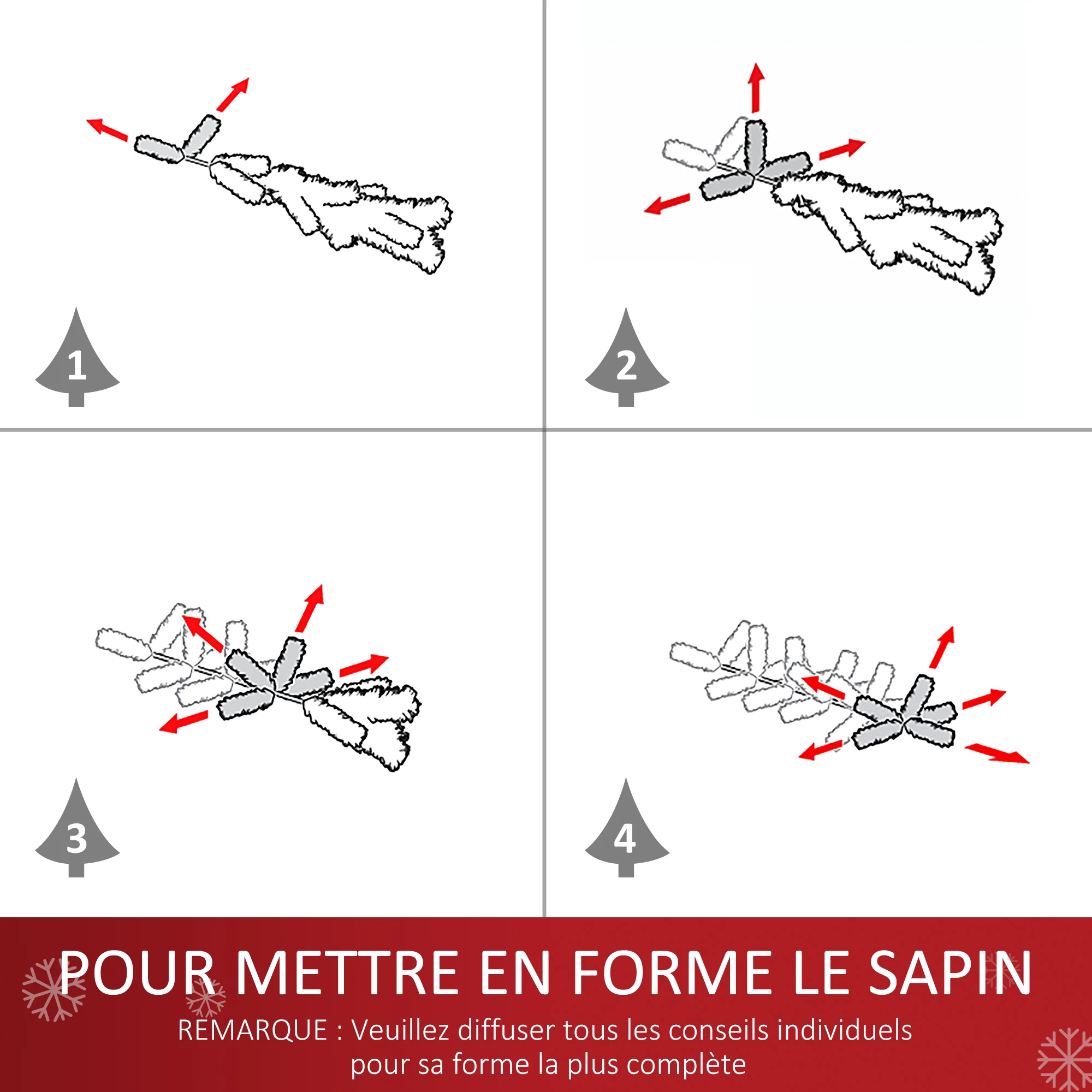 Sapin de No?l Artificiel Lumineux 90H cm Fibre Optique Multicolore + Support Pied 90 Branches Vert - Image 8