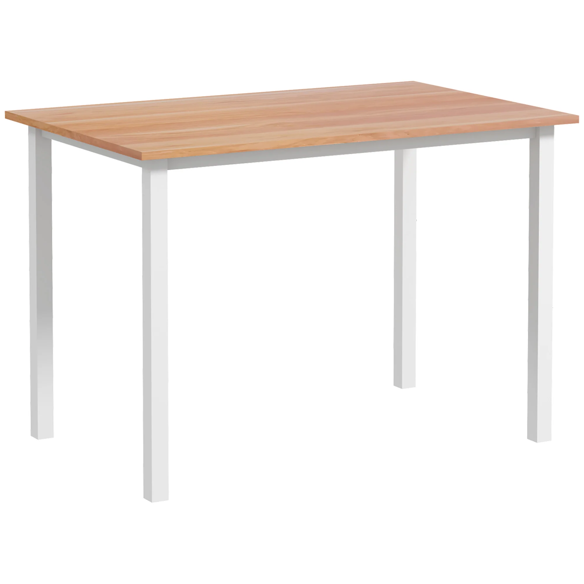 Table à manger extensible table de cuisine design moderne avec grand plateau 6 personnes cadre en acier marron