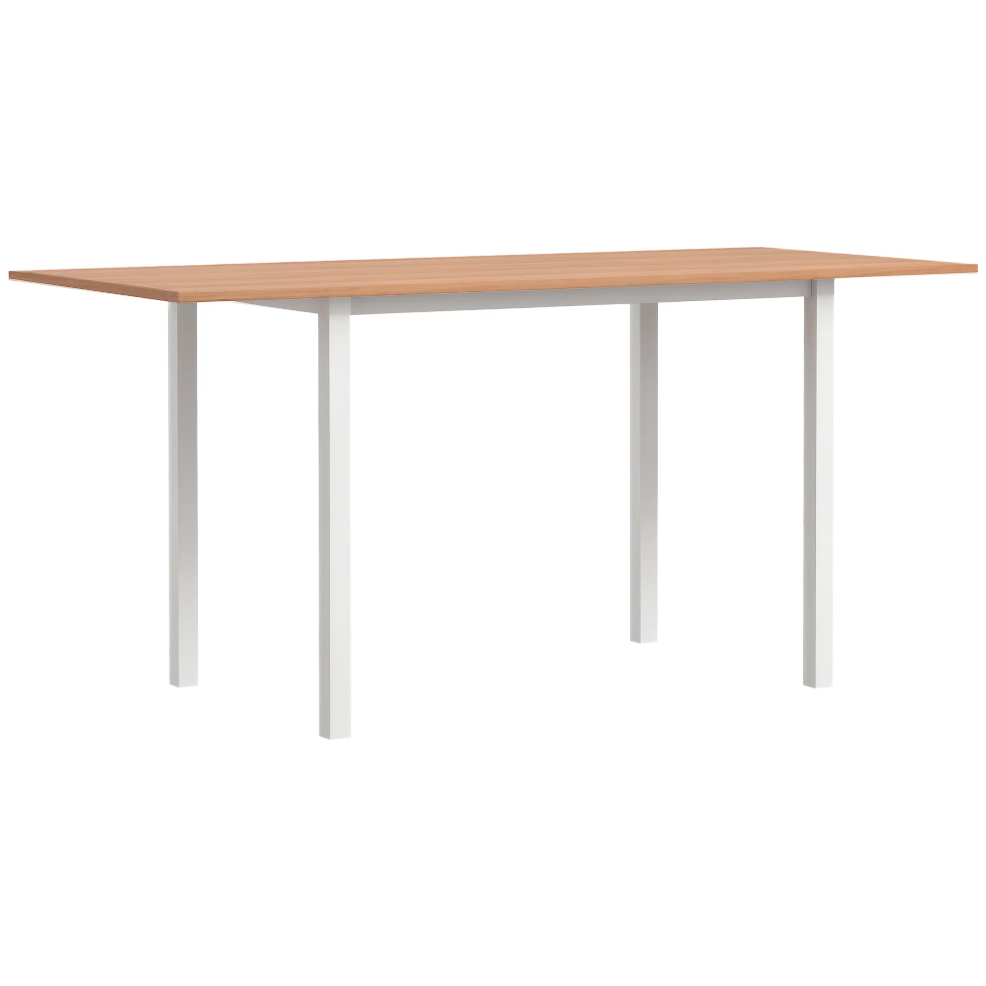 Table à manger extensible table de cuisine design moderne avec grand plateau 6 personnes cadre en acier marron - Image 11