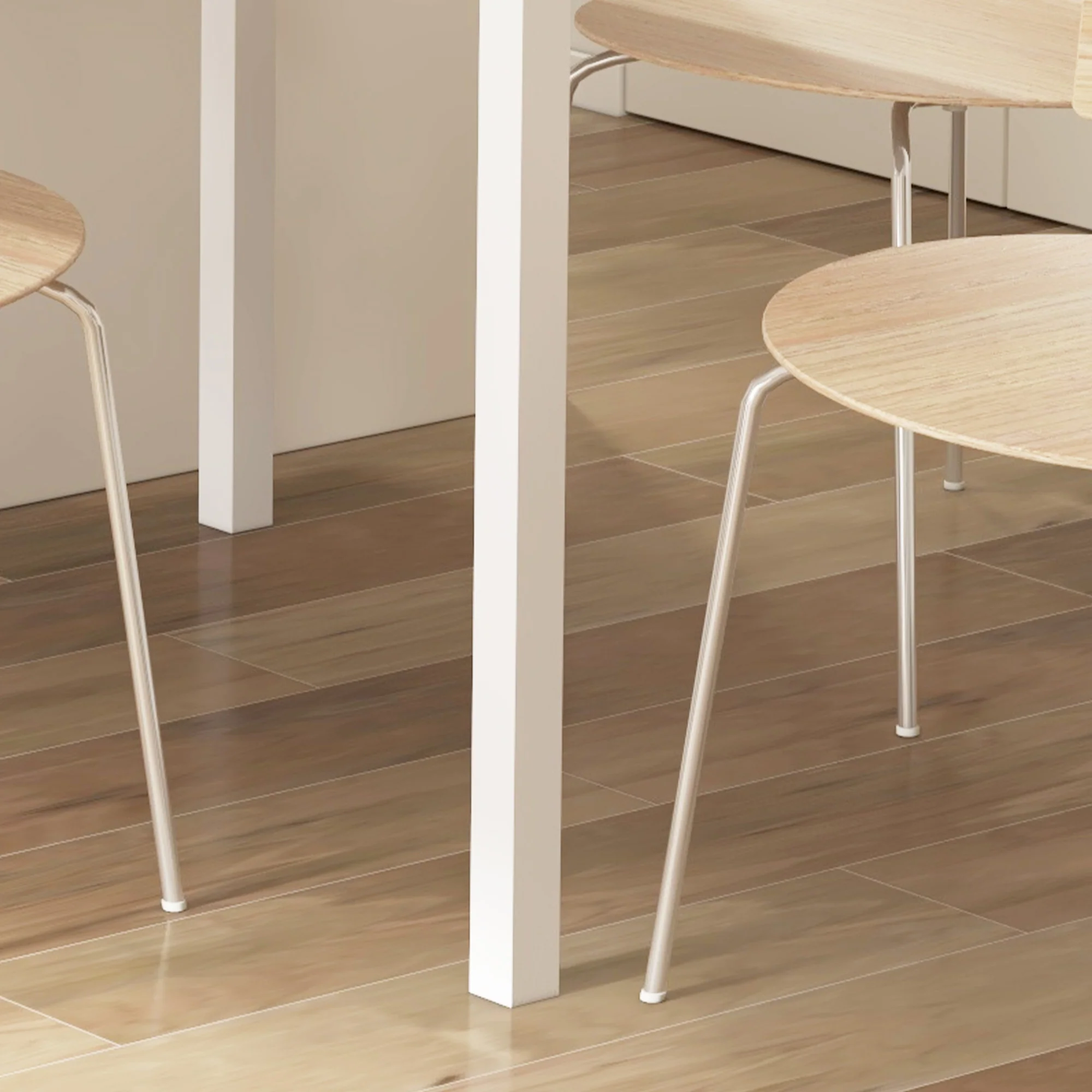Table à manger extensible table de cuisine design moderne avec grand plateau 6 personnes cadre en acier marron - Image 9