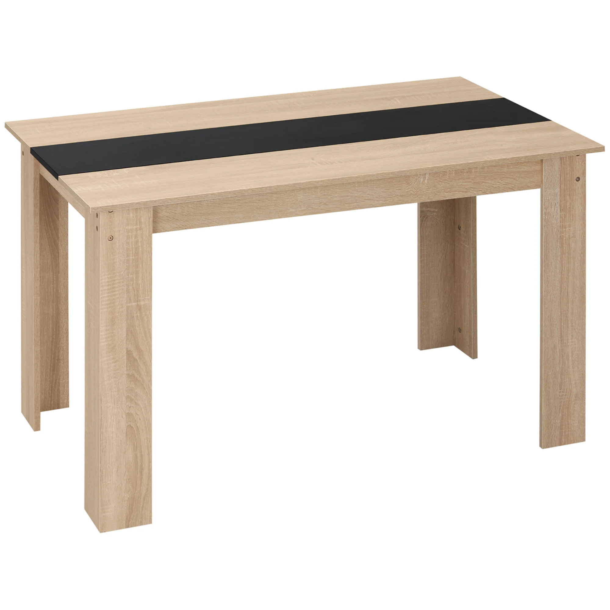Table à manger rectangulaire pour 4 à 6 personnes, table de cuisine, 120 x 69 x 75 cm, style moderne, pieds triangulaires plus stable, chêne et noir - Image 11