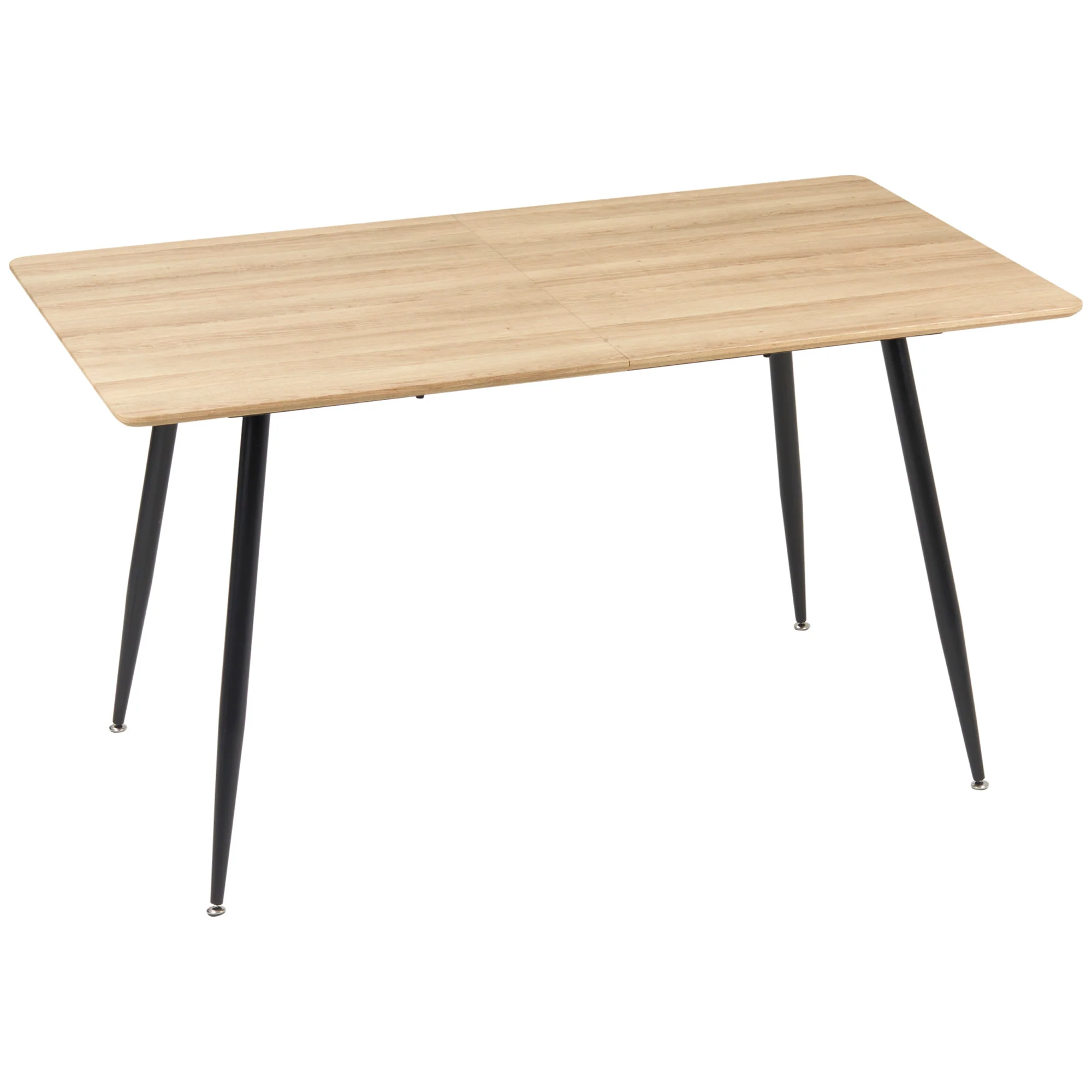 Table à manger rectangulaire, table de cuisine 140 cm, 4 personnes avec plateau effet bois, table de salle à manger, 4 pieds en acier, naturel et noir - Image 11
