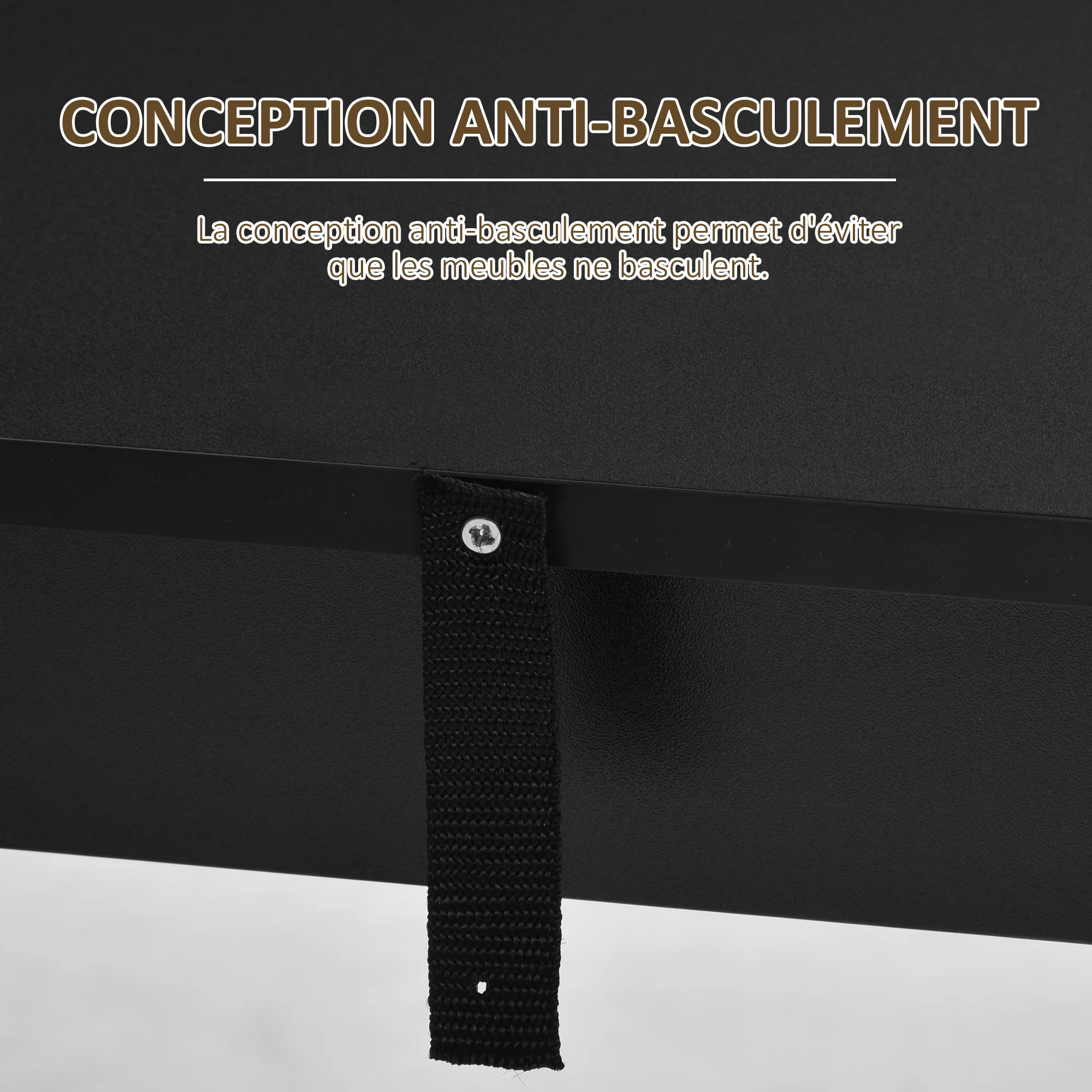 Table de bar table haute de cuisine mange-debout comptoir - dim. 112L x 57l x 106H cm - 3 étagères - noir - Image 7