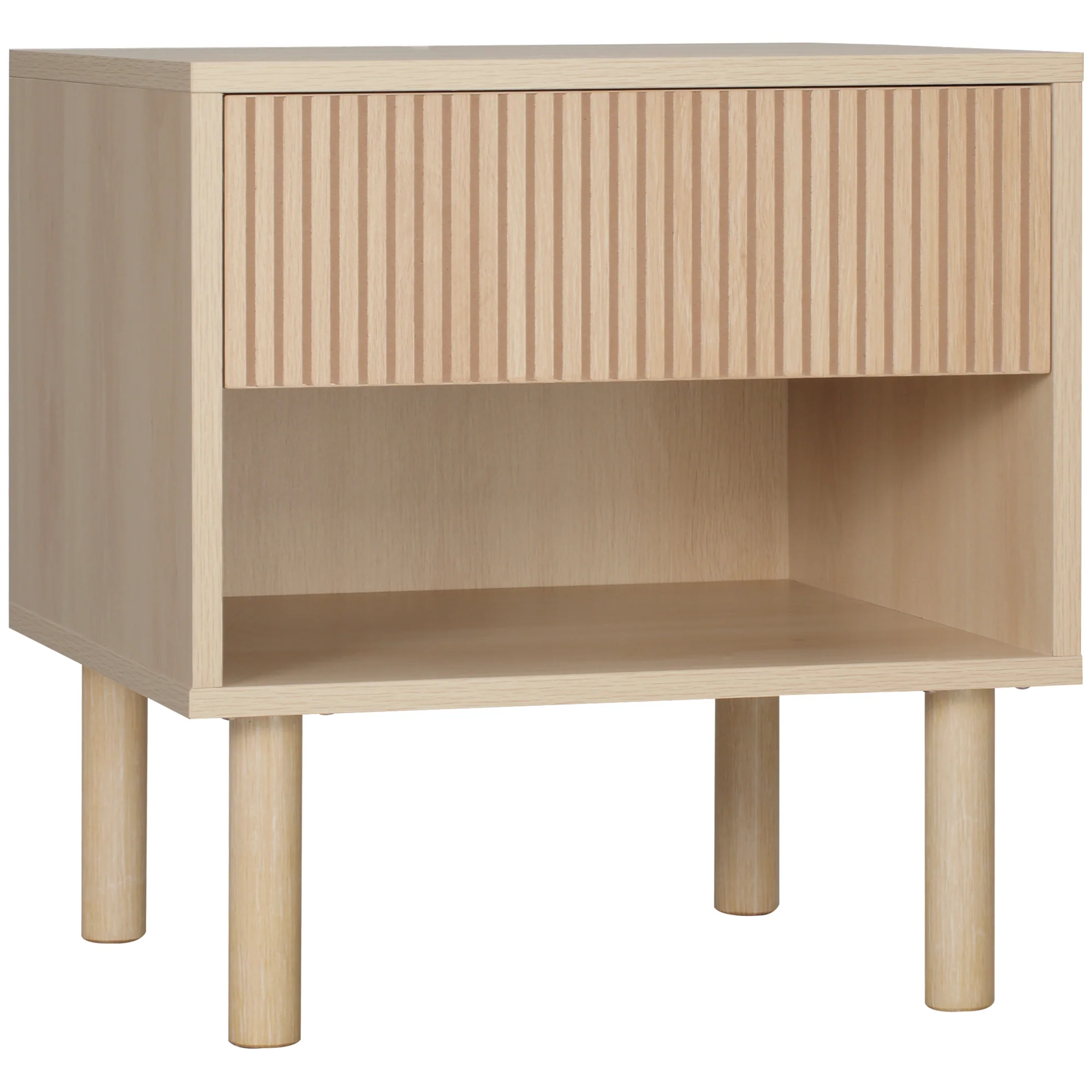 Table de chevet table de nuit avec tiroirs et niches, table d'appoint style moderne pour chambre à coucher, salon, dim. 47 x 47 x 50 cm, finition bois naturel - Image 11