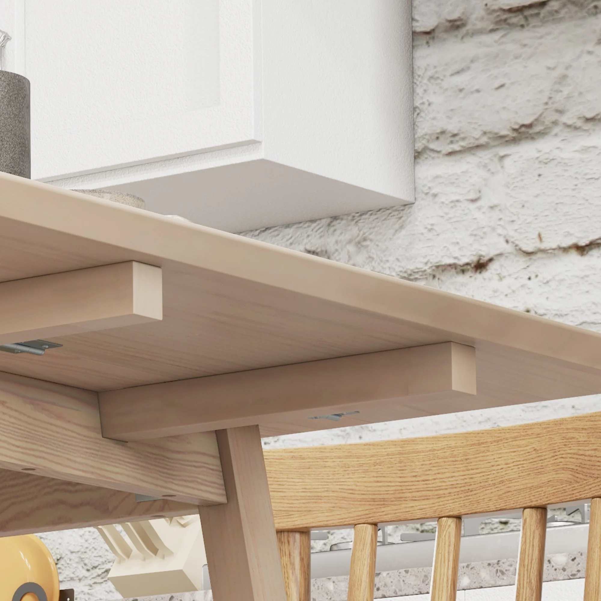 Table de cuisine pliable table à manger pliante avec plateau rabattable en bois pour 2 à 4 personnes, bois naturel - Image 9
