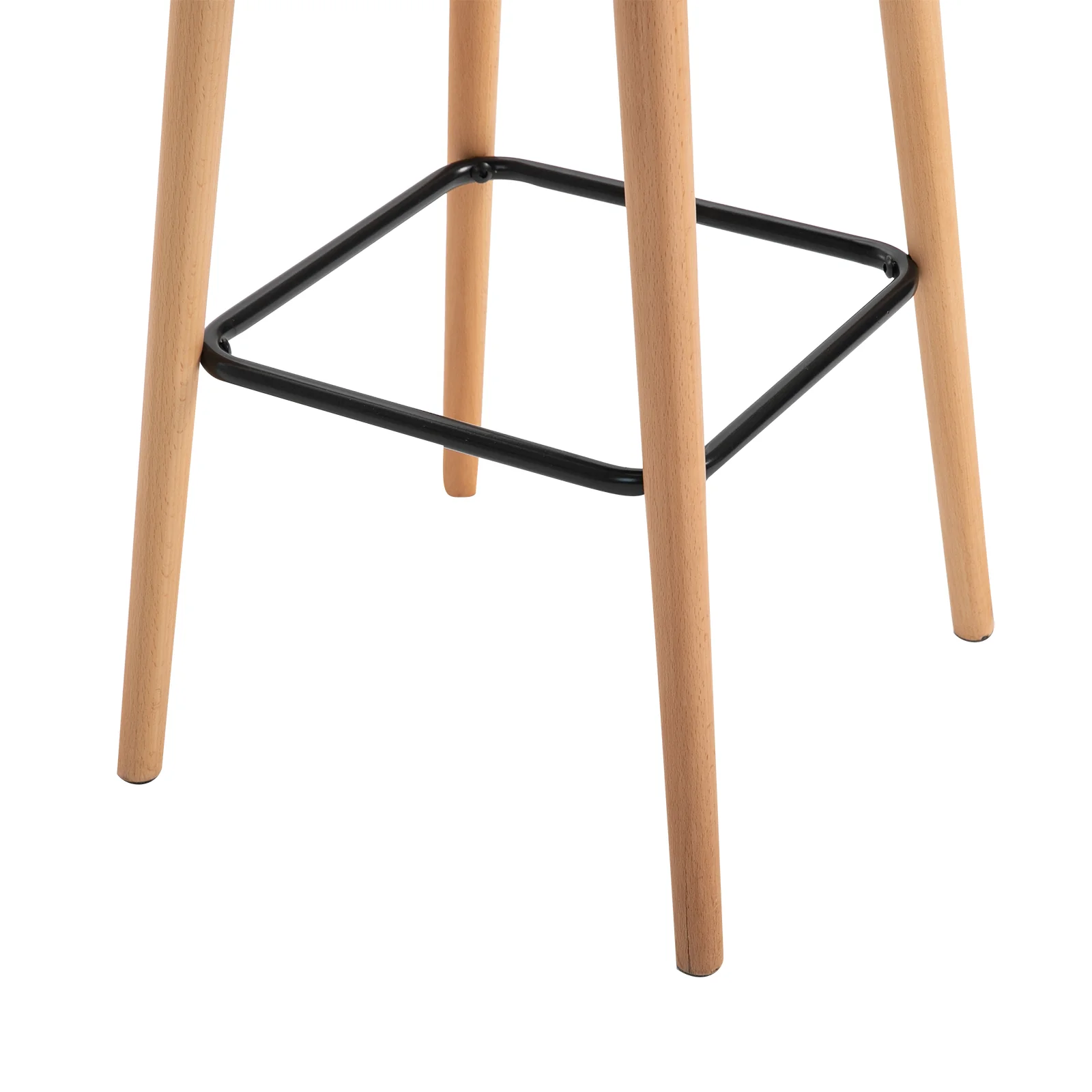 Tabourets de Bar Design scandinave - Lot de 2 tabourets de Bar Grand Confort avec Repose-Pieds et accoudoirs - Bois massif Lin Beige - Image 10