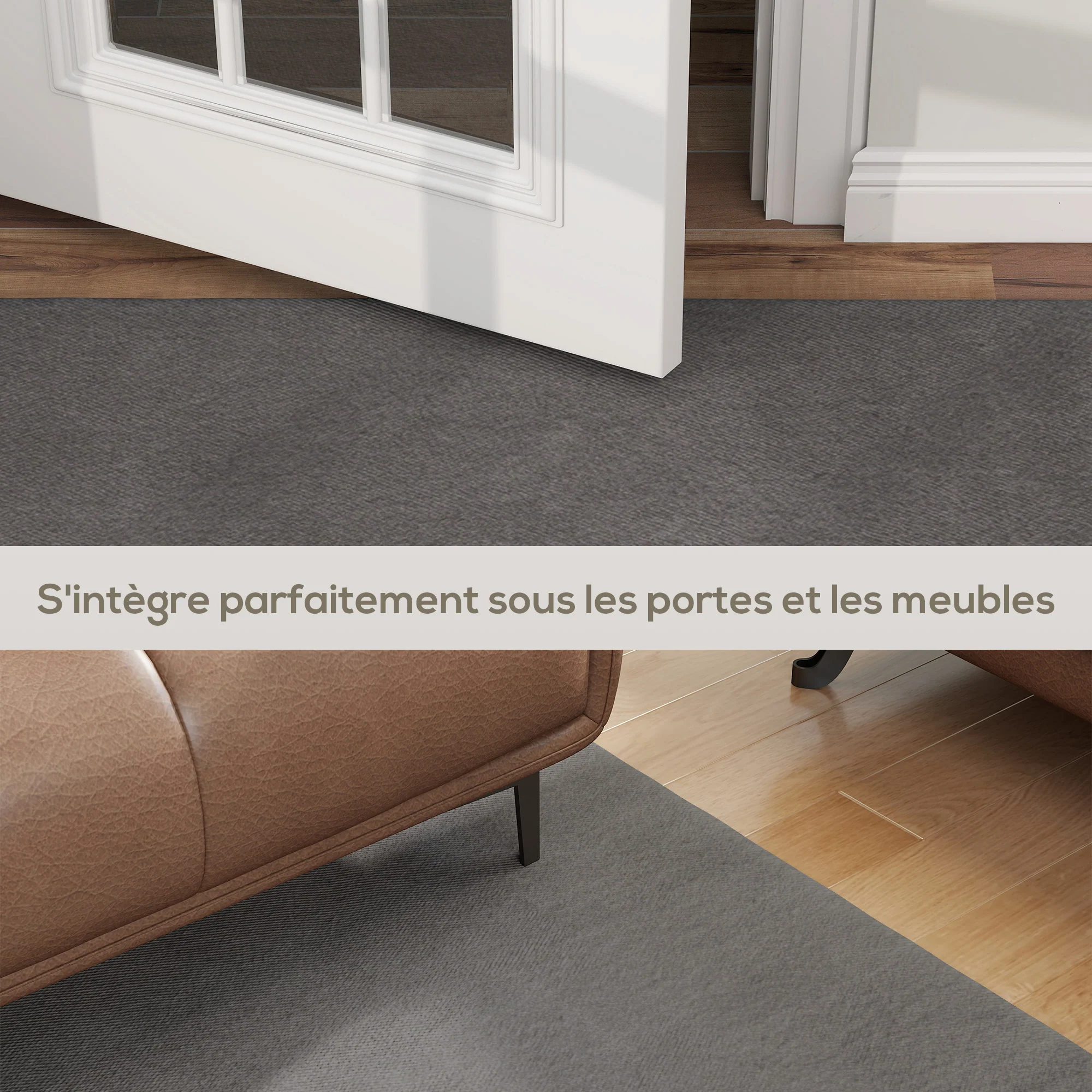 Tapis salon 230 x 160 cm tapis à poils longs, lavable en machine, antidérapant, en fausse fourrure, pour salon, chambre à coucher, bureau, gris clair - Image 8