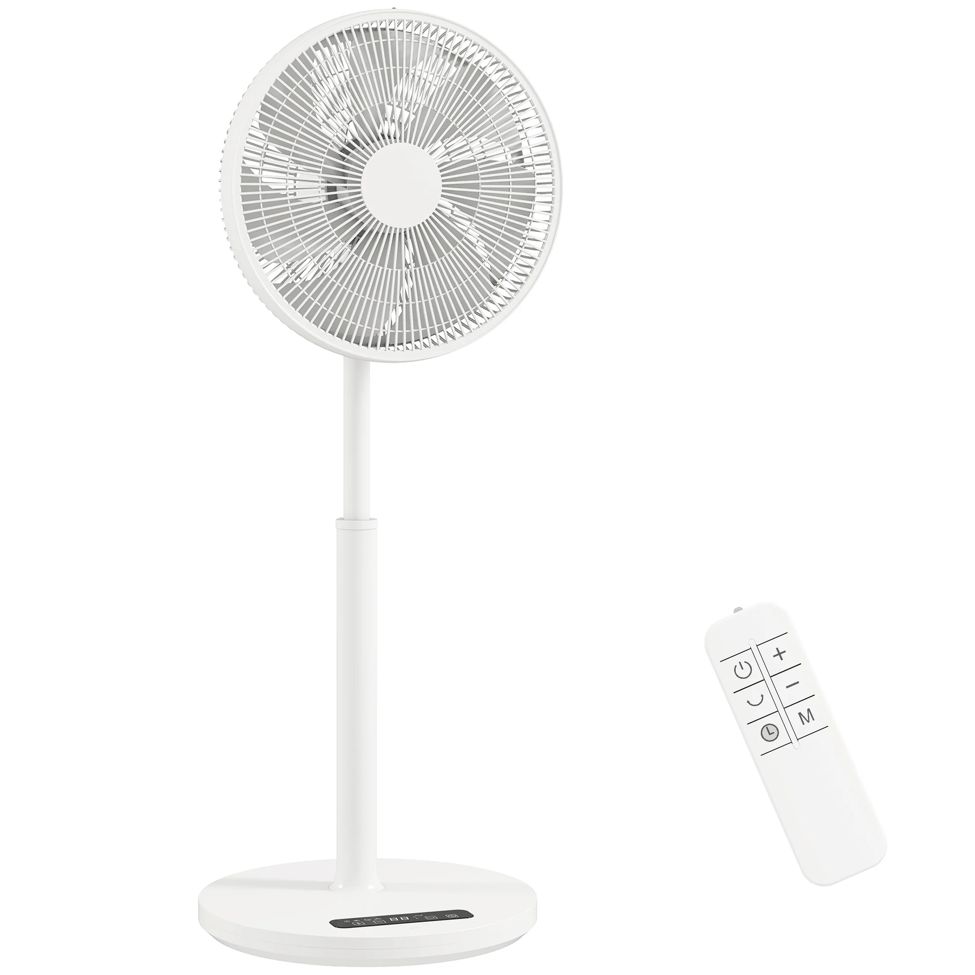 Ventilateur sur pied, ventilateur 39 cm avec 12 vitesses, 4 modes, minuterie 9H, oscillant 120°, hauteur réglable et télécommande magnétique, pour chambre, salon, bureau, blanc - Image 2